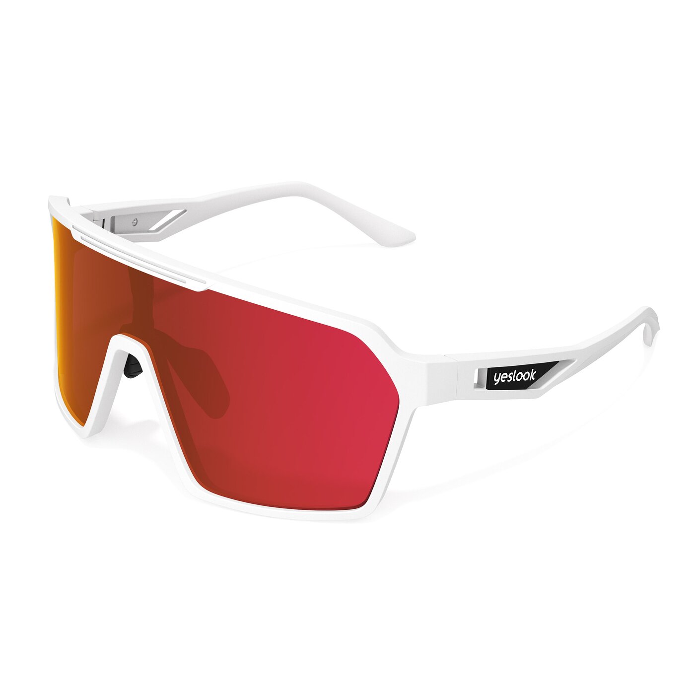 Flux XF - Matte White Sports Polarized Mirrored Sunglasses
