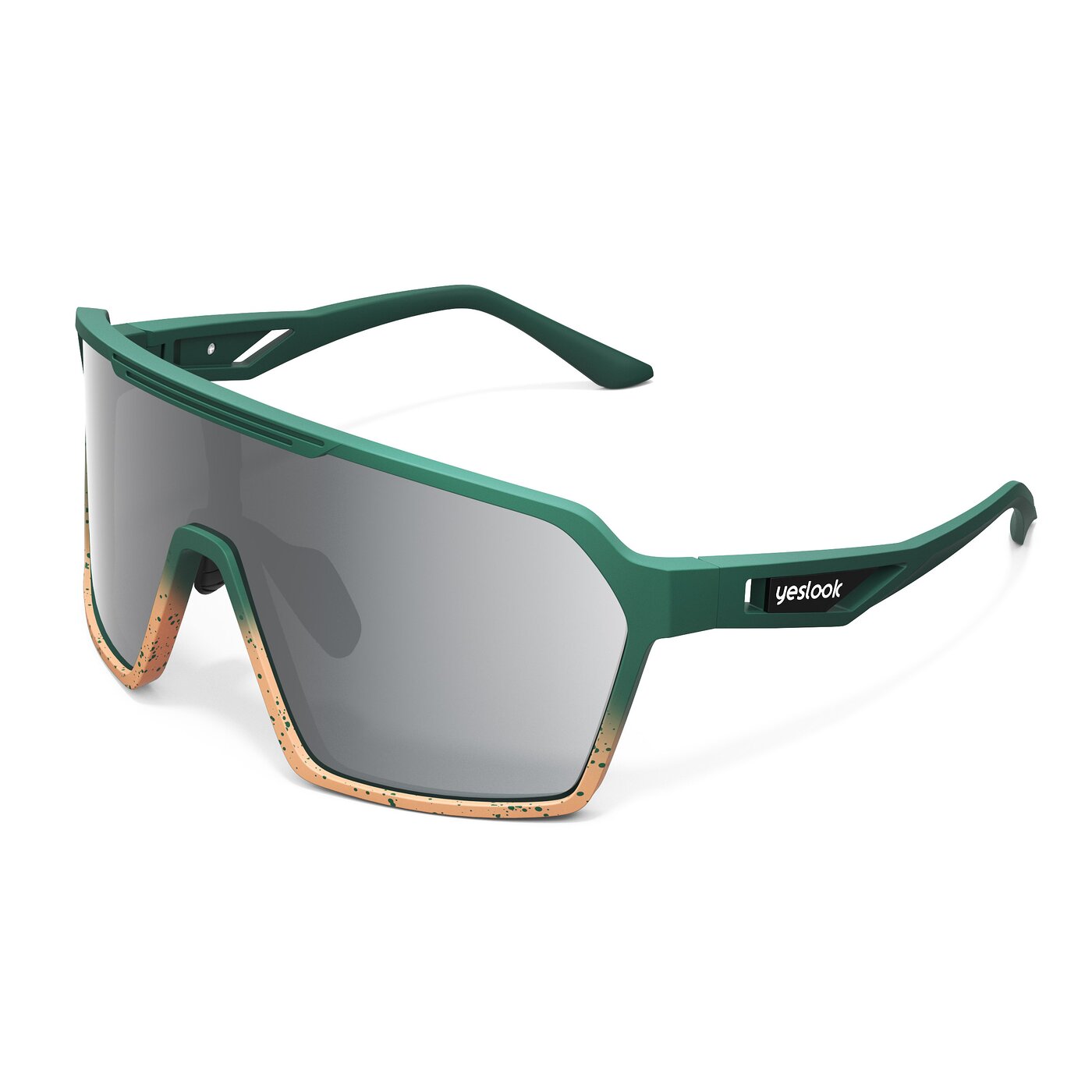 Flux XF - Pine Green/Apricot Sports Mirrored Sunglasses