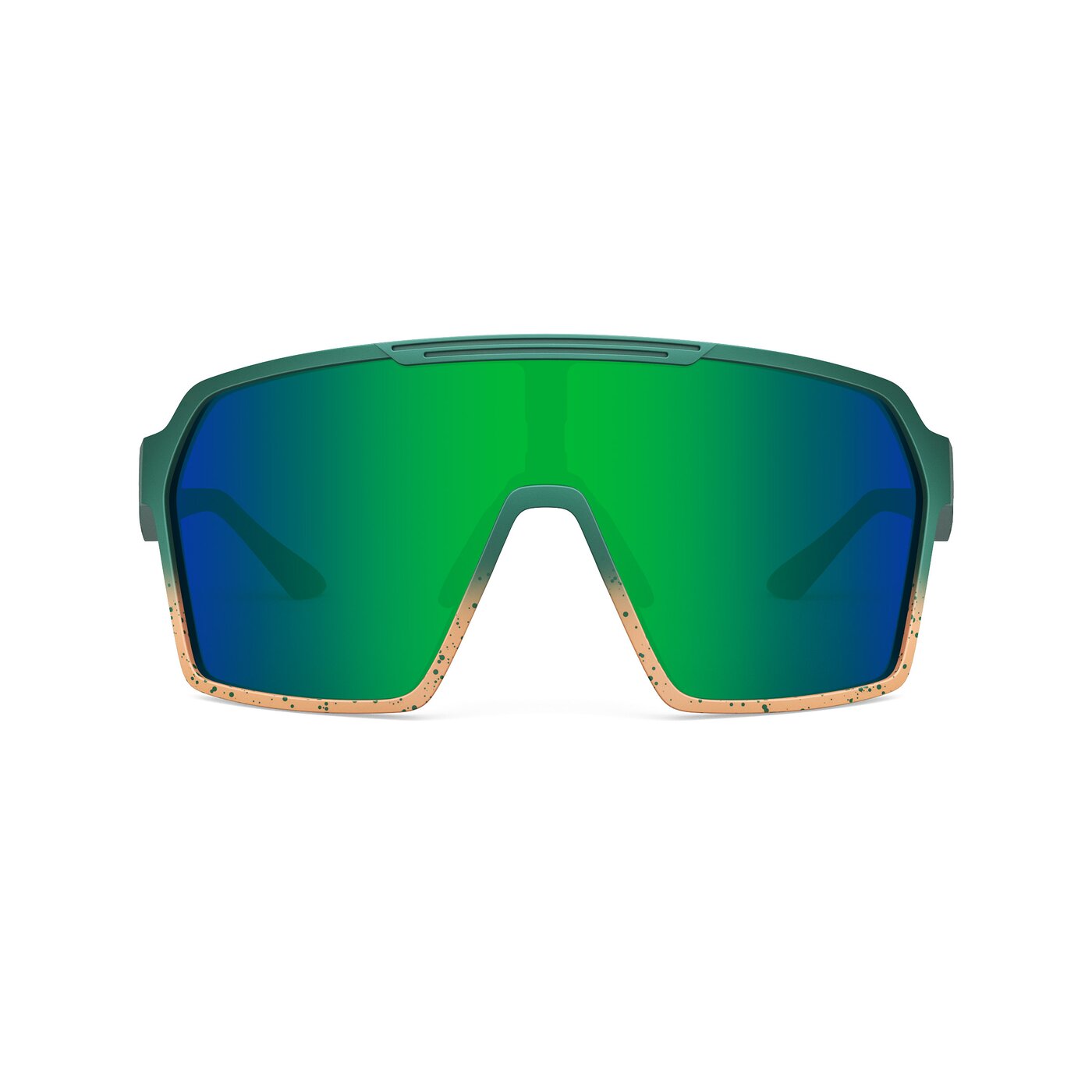 Flux XF - Pine Green/Apricot Sports Polarized Mirrored Sunglasses