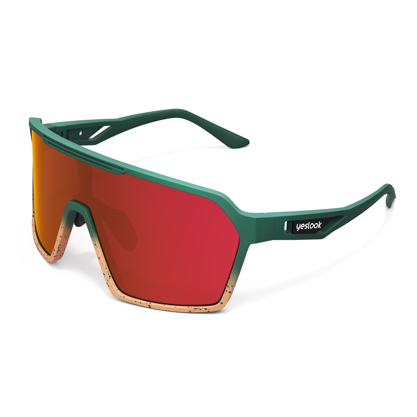 Flux XF - Pine Green/Apricot Sports Polarized Mirrored Sunglasses