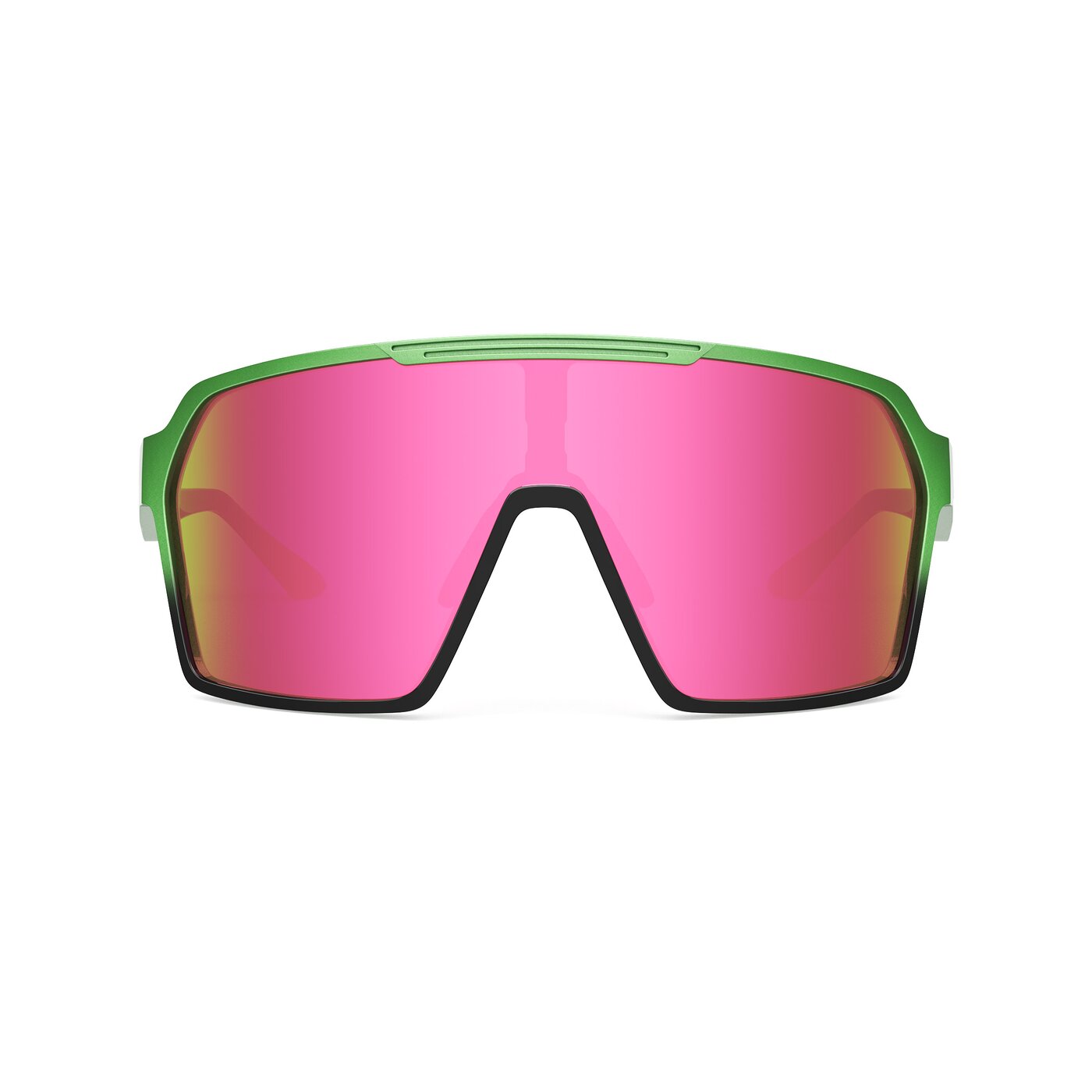 Flux XF - Metallic Green/Black Sports Mirrored Sunglasses