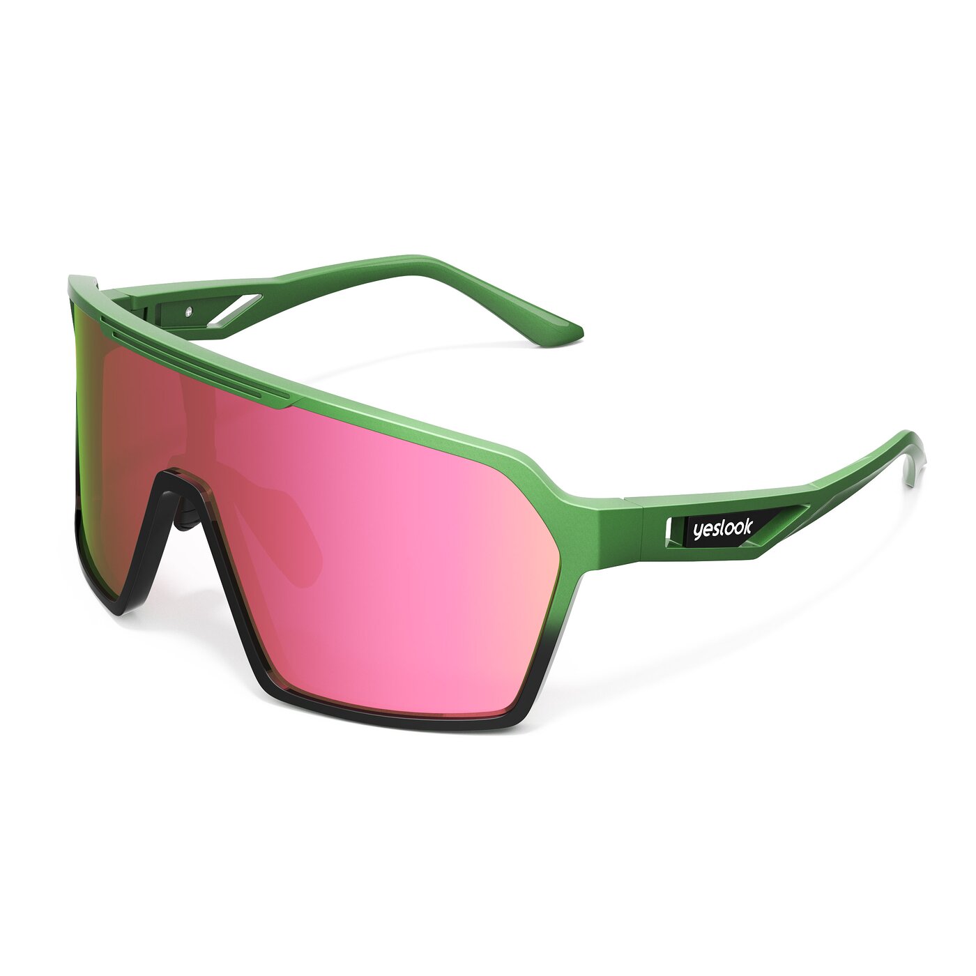 Flux XF - Metallic Green/Black Sports Mirrored Sunglasses
