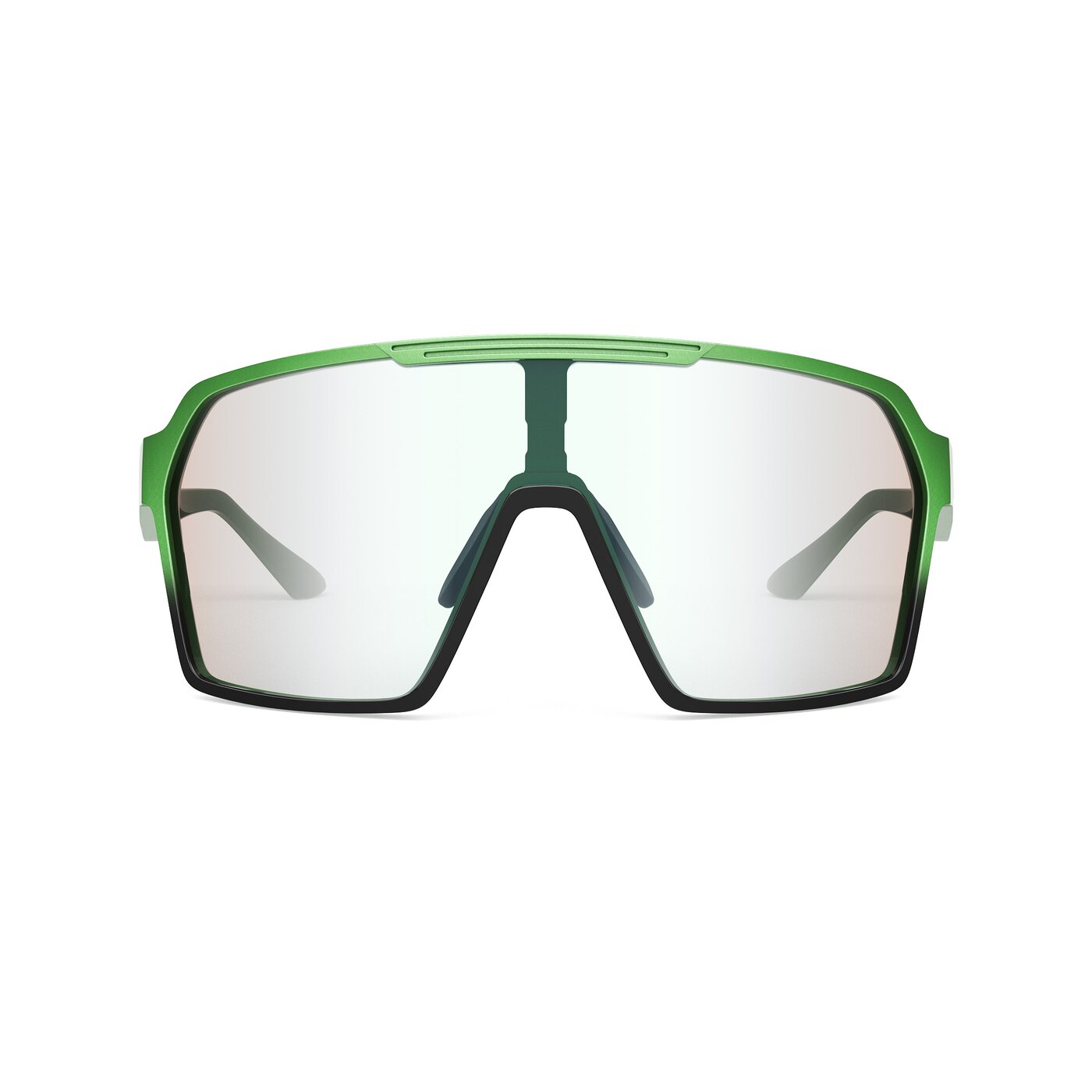 Flux XF - Metallic Green/Black Sports Photochromic Mirrored Sunglasses