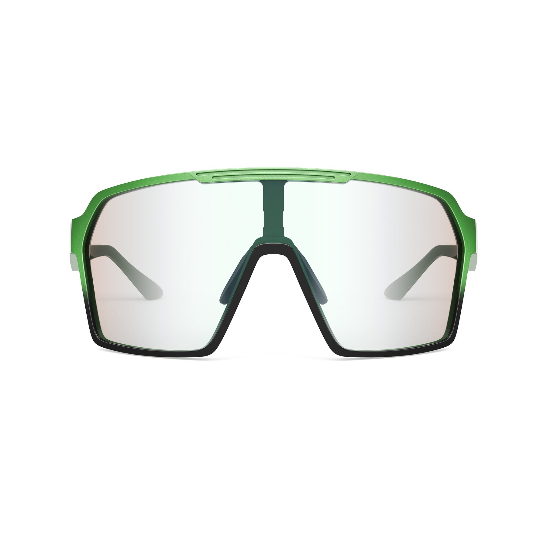 FLUX XF Lサイズ　ネオンイエロー Metallic Green/Black Sports Sunglasses with Silver Photochromic
