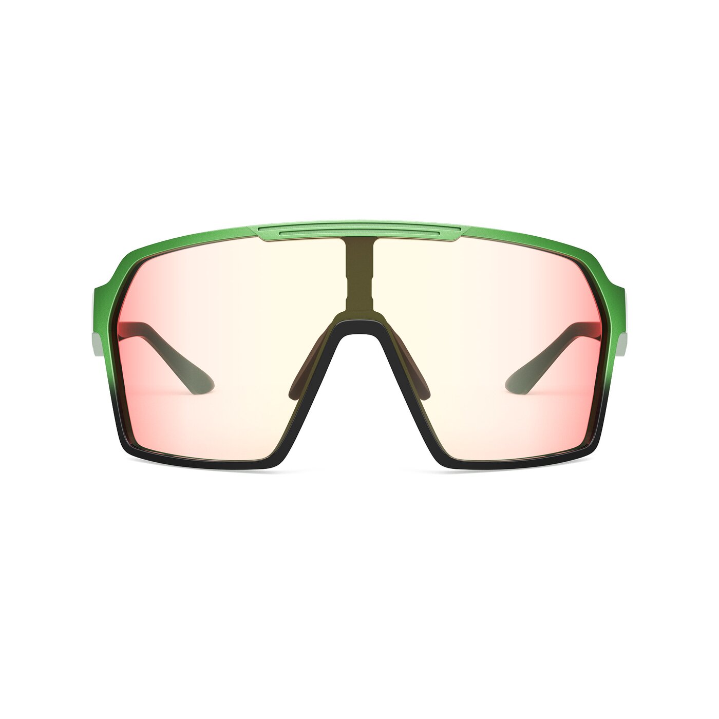 Flux XF - Metallic Green/Black Sports Photochromic Mirrored Sunglasses