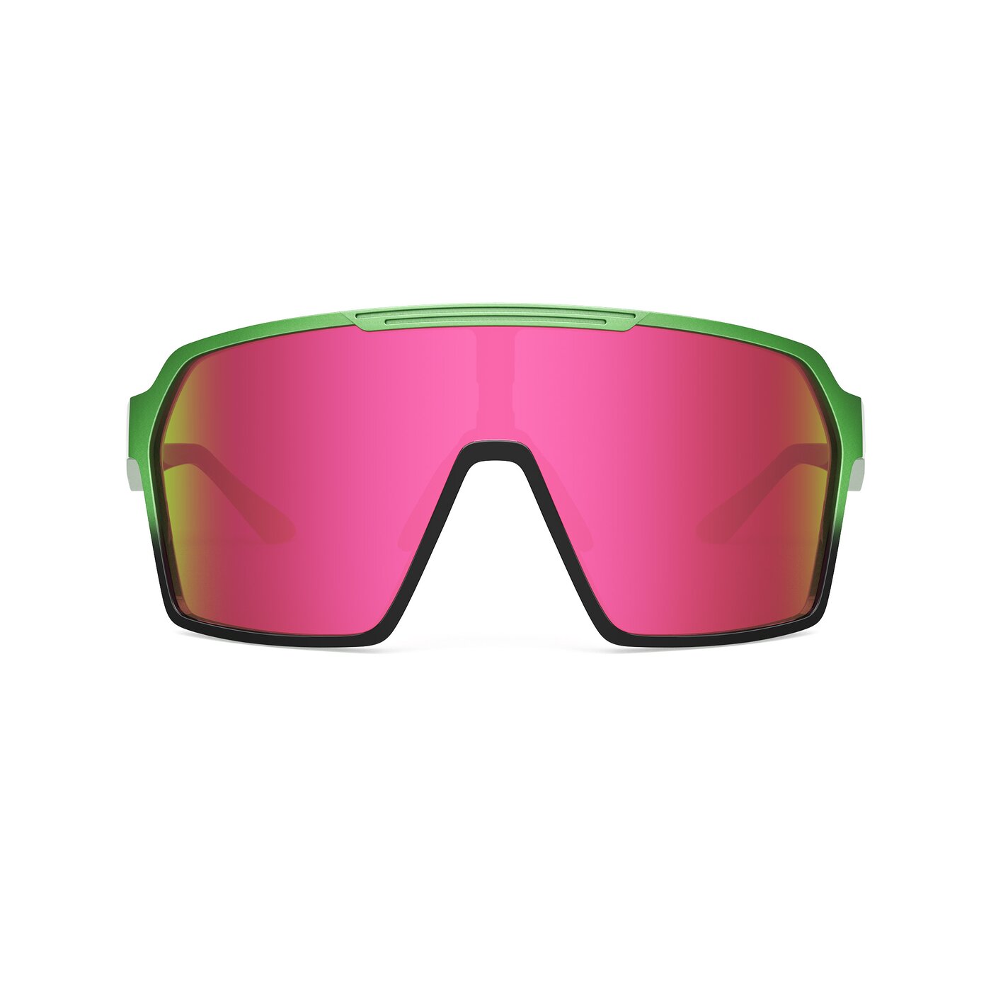 Flux XF - Metallic Green/Black Sports Polarized Mirrored Sunglasses