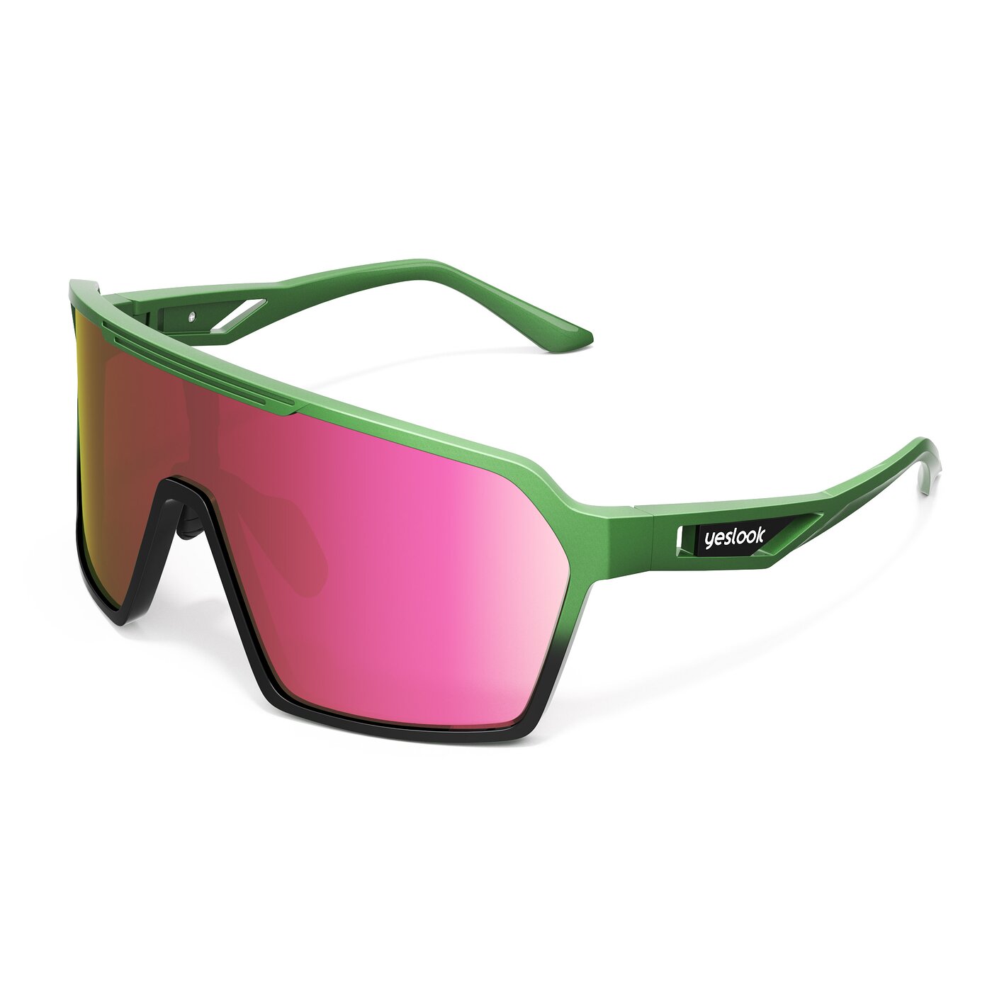 Flux XF - Metallic Green/Black Sports Polarized Mirrored Sunglasses