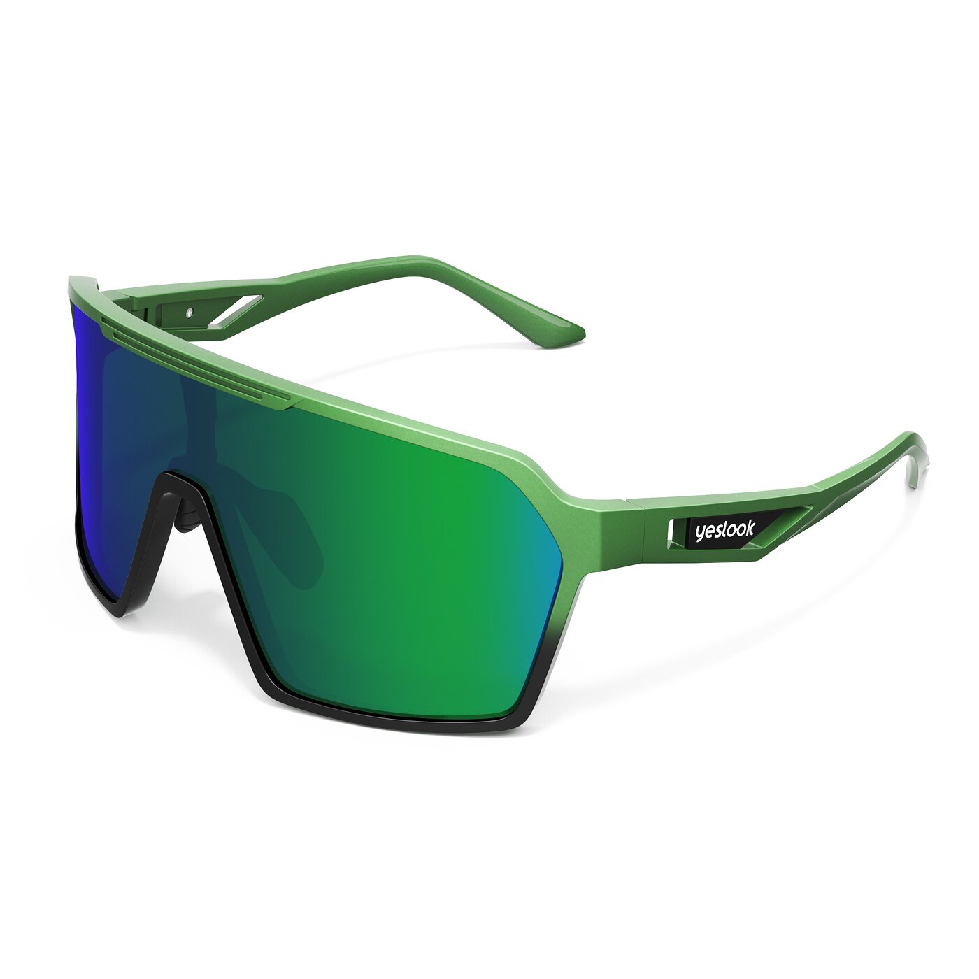 Flux XF - Metallic Green/Black Sports Polarized Mirrored Sunglasses