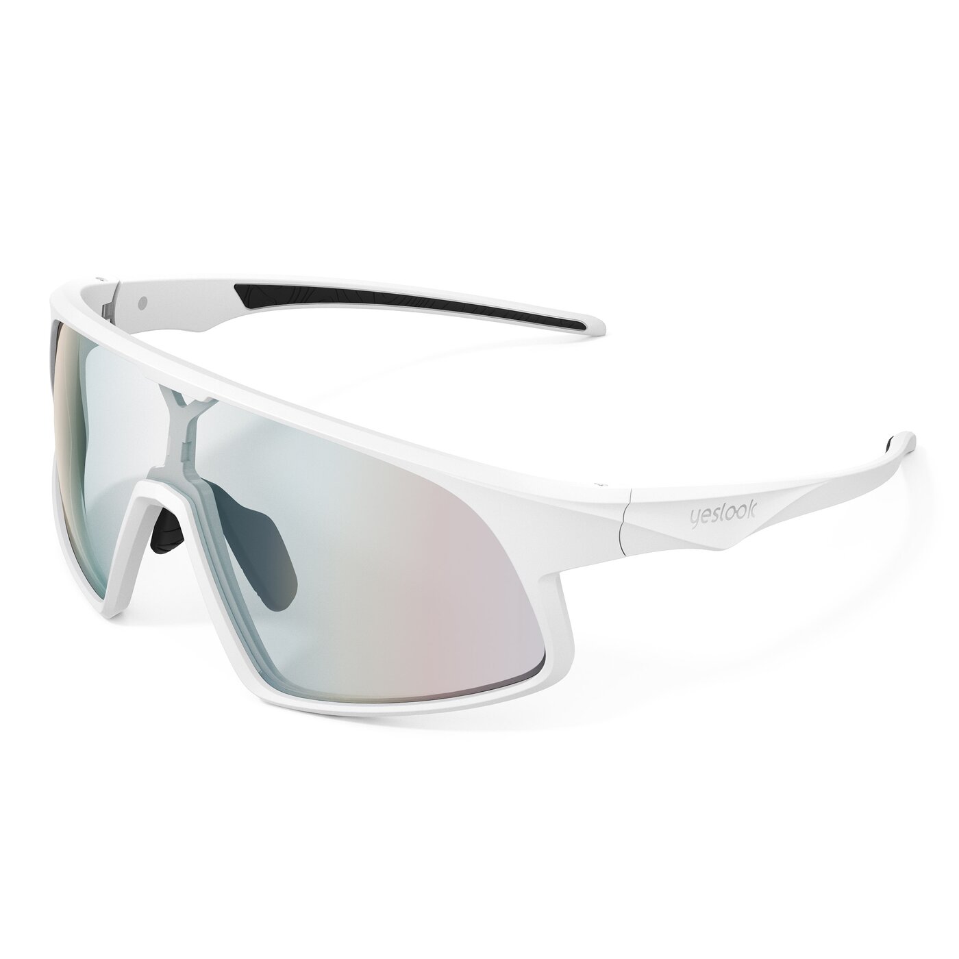 Astro XF - Matte White Sports Photochromic Mirrored Sunglasses