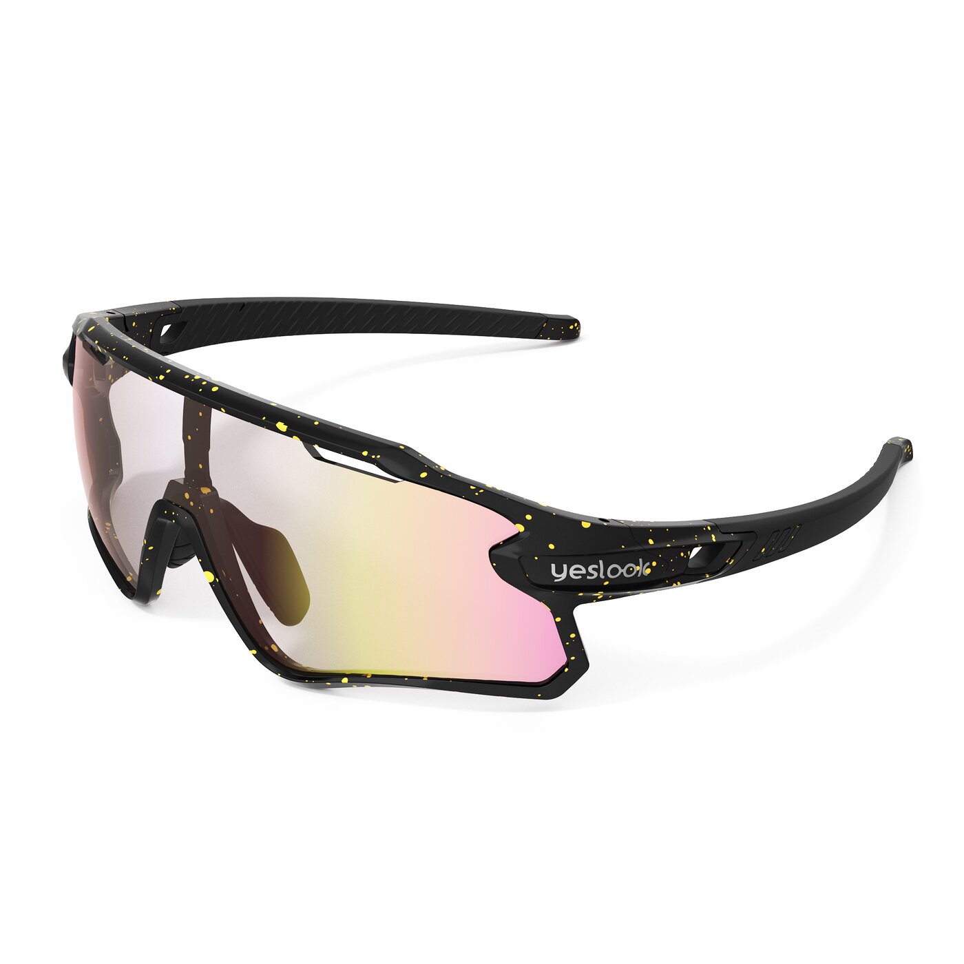 Talon XF - Matte Black/Yellow Speckle Sports Photochromic Mirrored Sunglasses