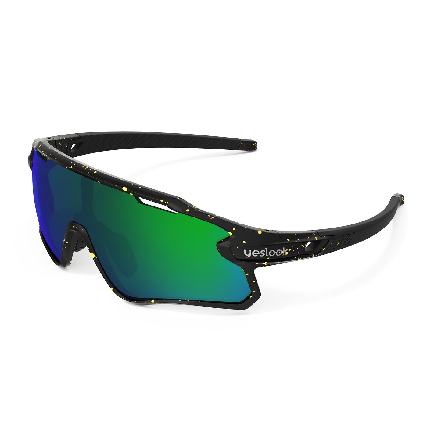Talon XF - Matte Black/Yellow Speckle Sports Polarized Mirrored Sunglasses