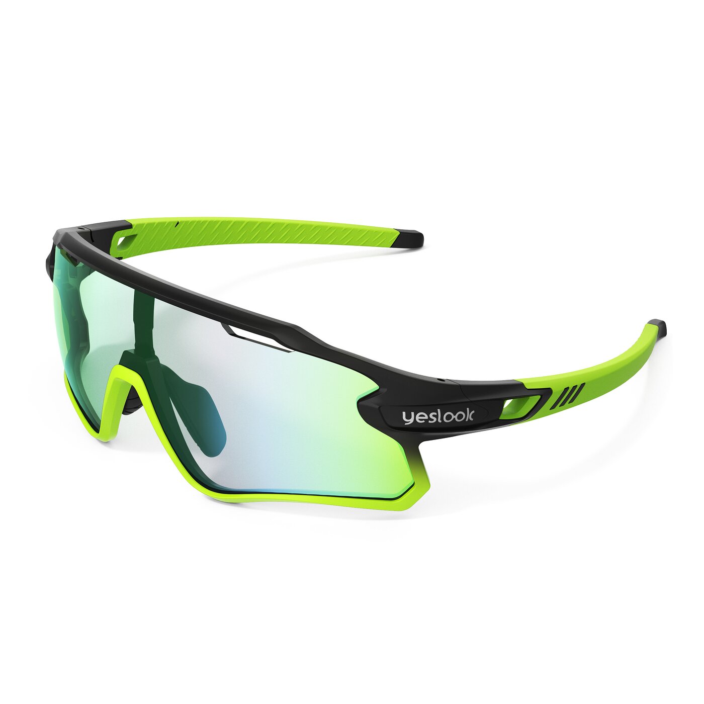 Talon XF - Matte Black/Lime Sports Photochromic Mirrored Sunglasses