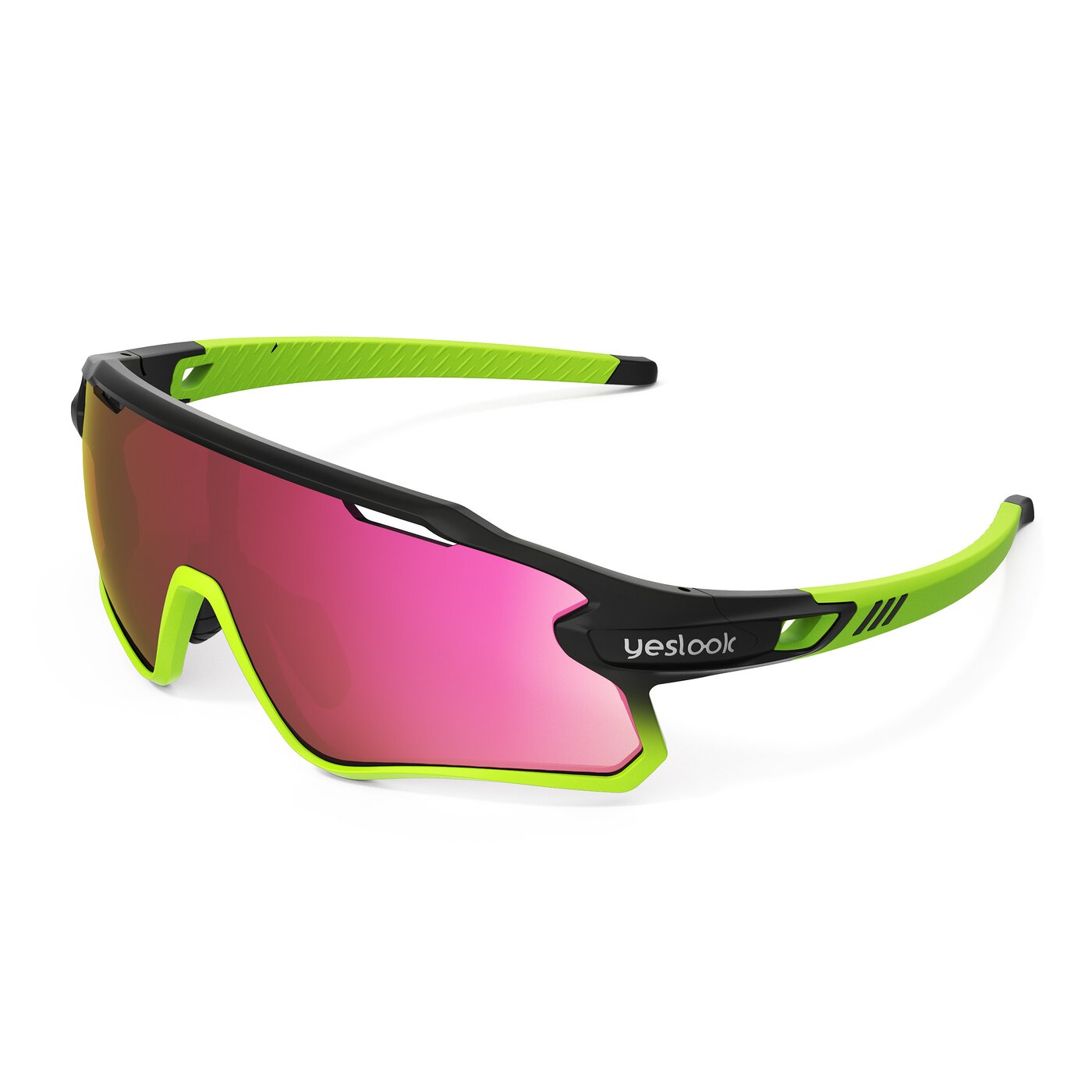 Talon XF - Matte Black/Lime Sports Polarized Mirrored Sunglasses