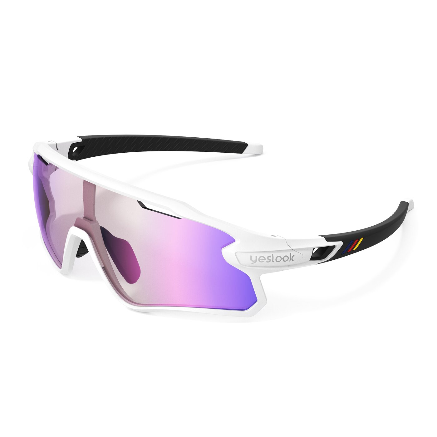 Talon XF - Matte White/Black Sports Photochromic Mirrored Sunglasses
