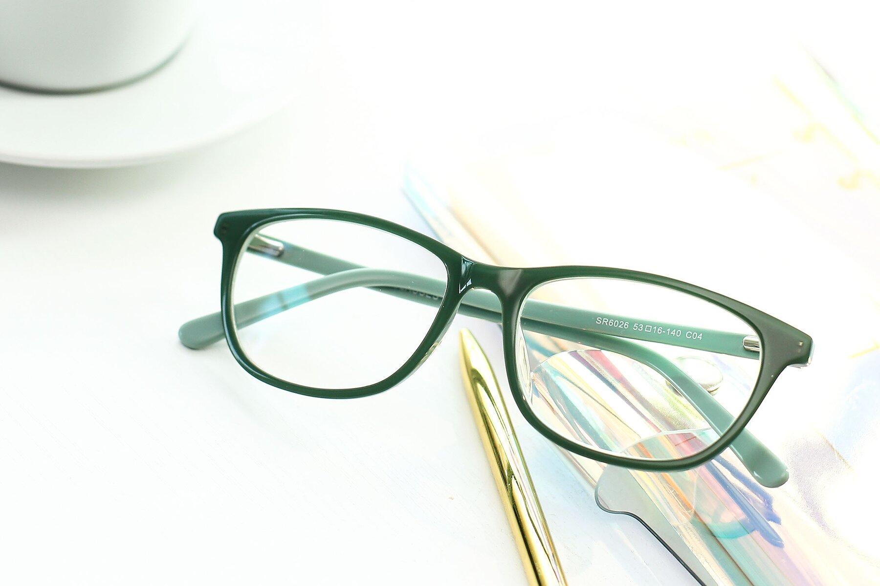 Lifestyle photography #1 of SR6026 in Sea Green with Clear Eyeglass Lenses