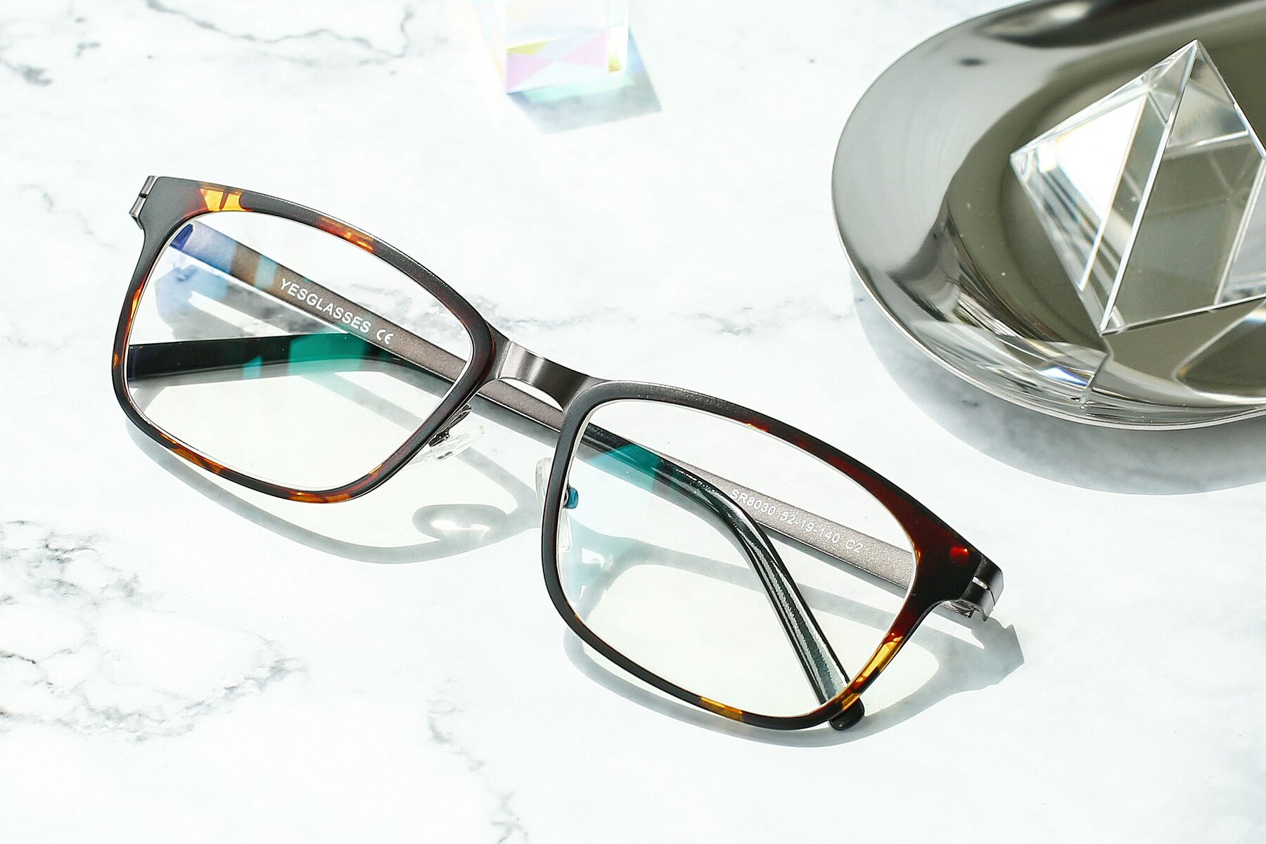 Lifestyle photography #1 of SR8030 in Tortoise-Gunmetal with Clear Reading Eyeglass Lenses