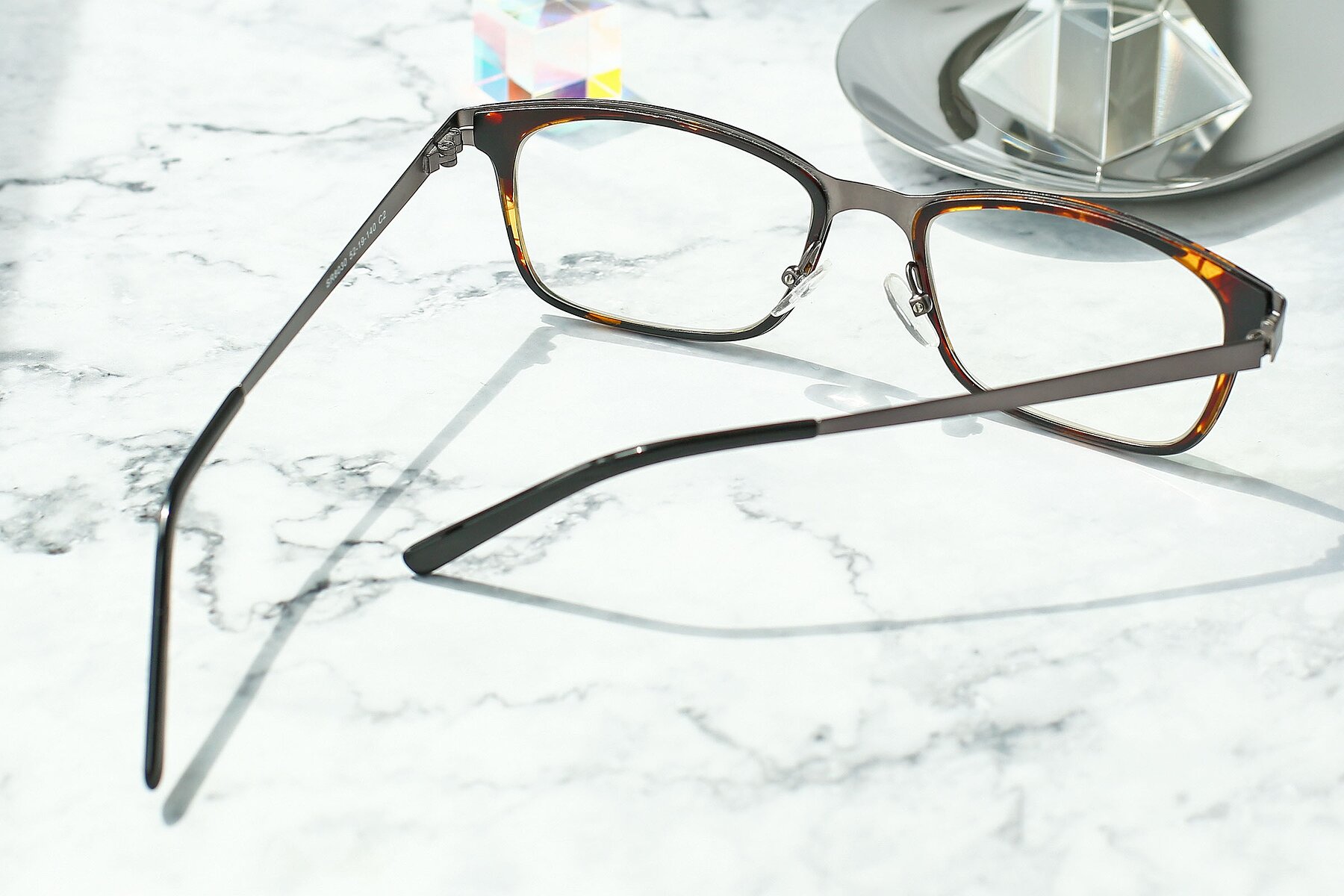 Lifestyle photography #3 of SR8030 in Tortoise-Gunmetal with Clear Reading Eyeglass Lenses