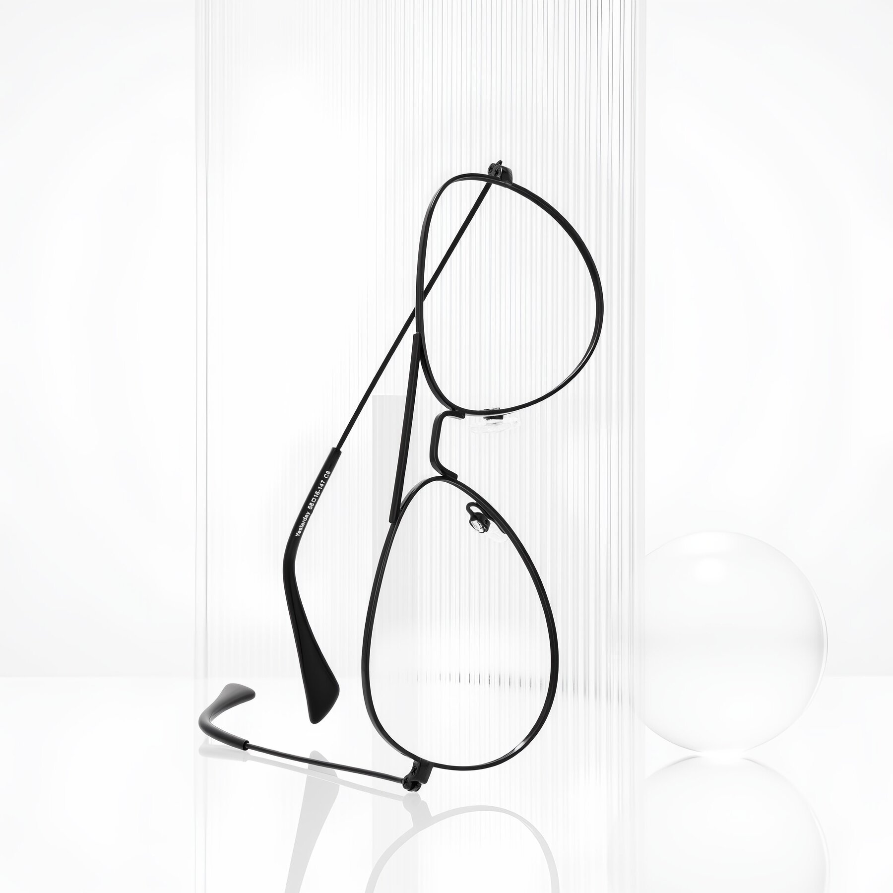 Lifestyle photography #1 of Yesterday in Black with Clear Eyeglass Lenses