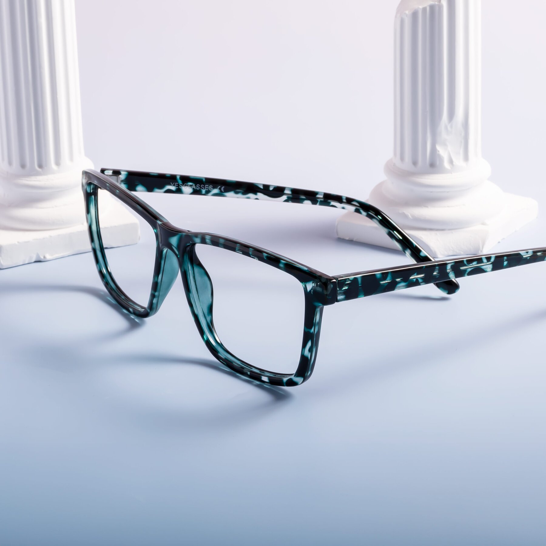 Lifestyle photography #2 of Sheldon in Blue Tortoise with Clear Reading Eyeglass Lenses