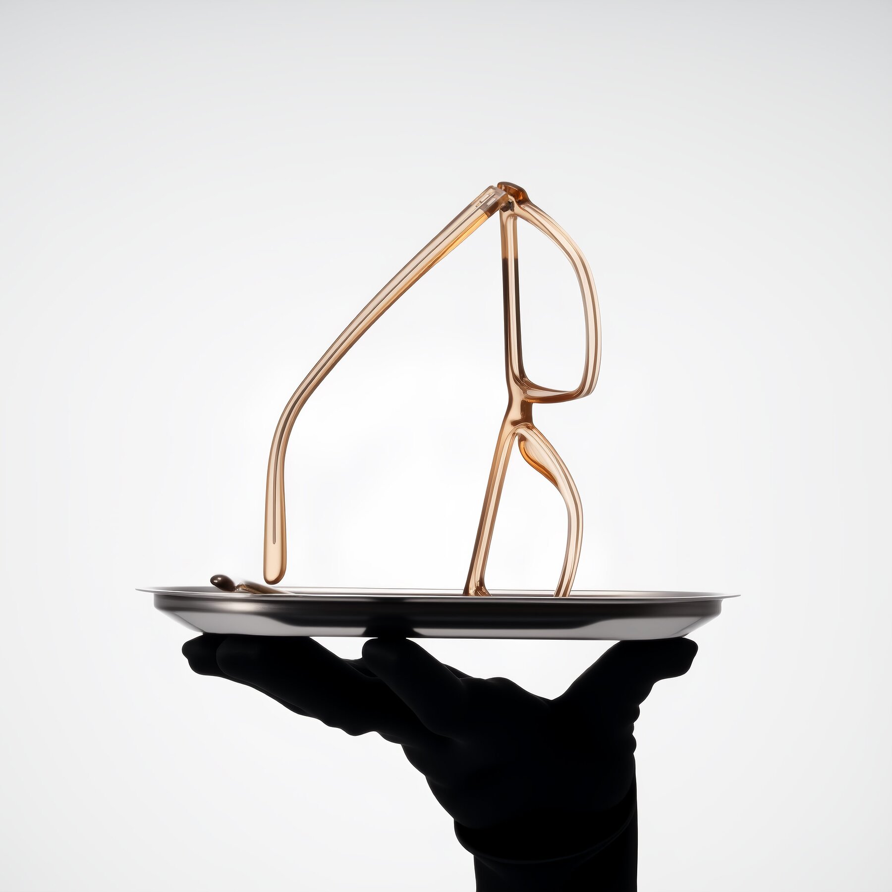 Lifestyle photography #1 of Sheldon in Amber with Clear Eyeglass Lenses