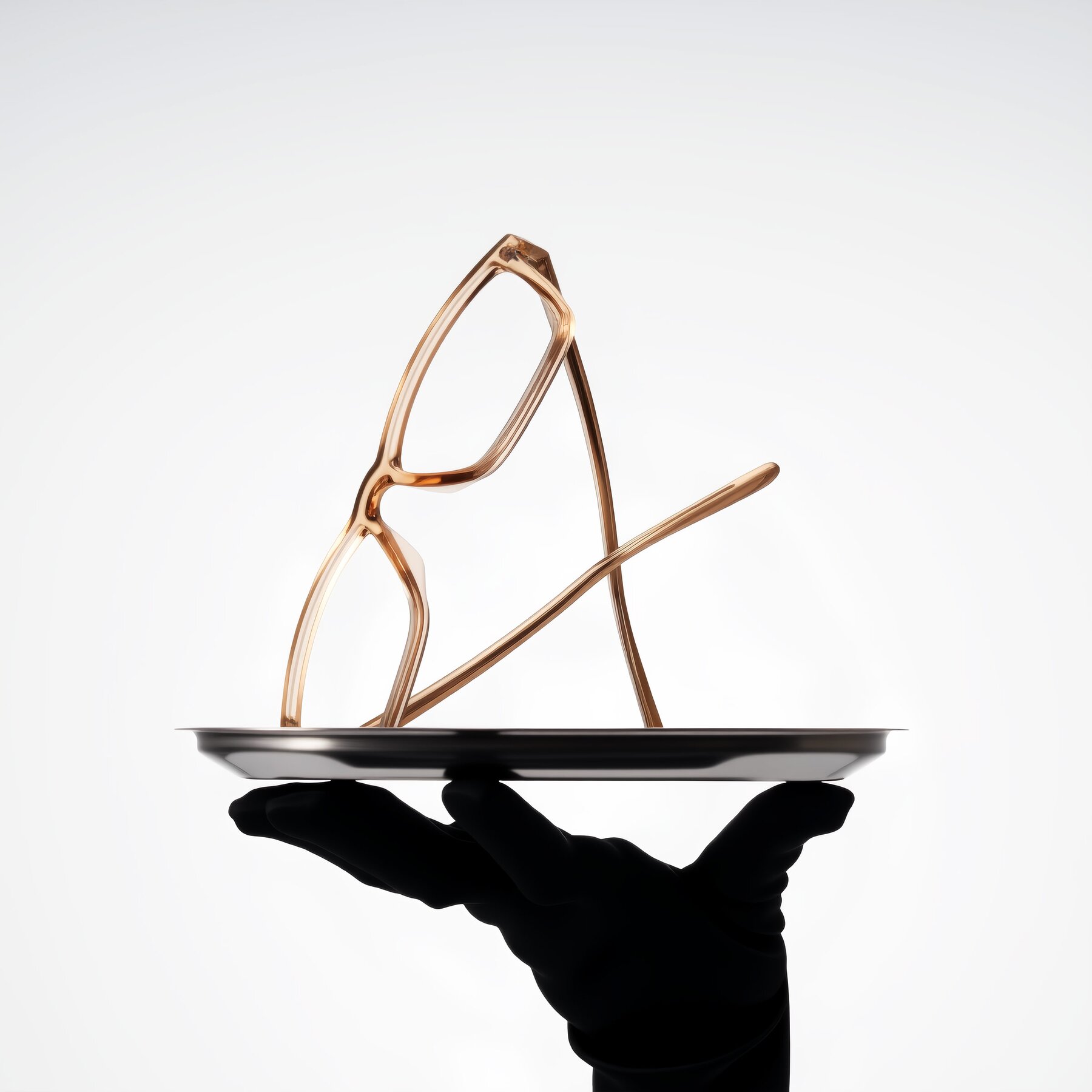 Lifestyle photography #2 of Sheldon in Amber with Clear Eyeglass Lenses