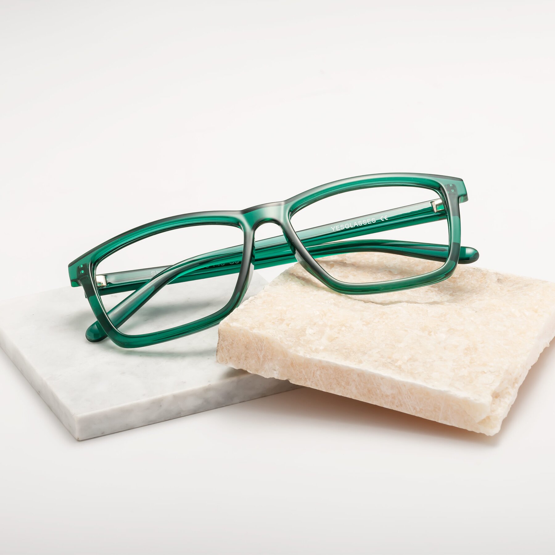 Lifestyle photography #1 of Sheldon in Green with Clear Reading Eyeglass Lenses
