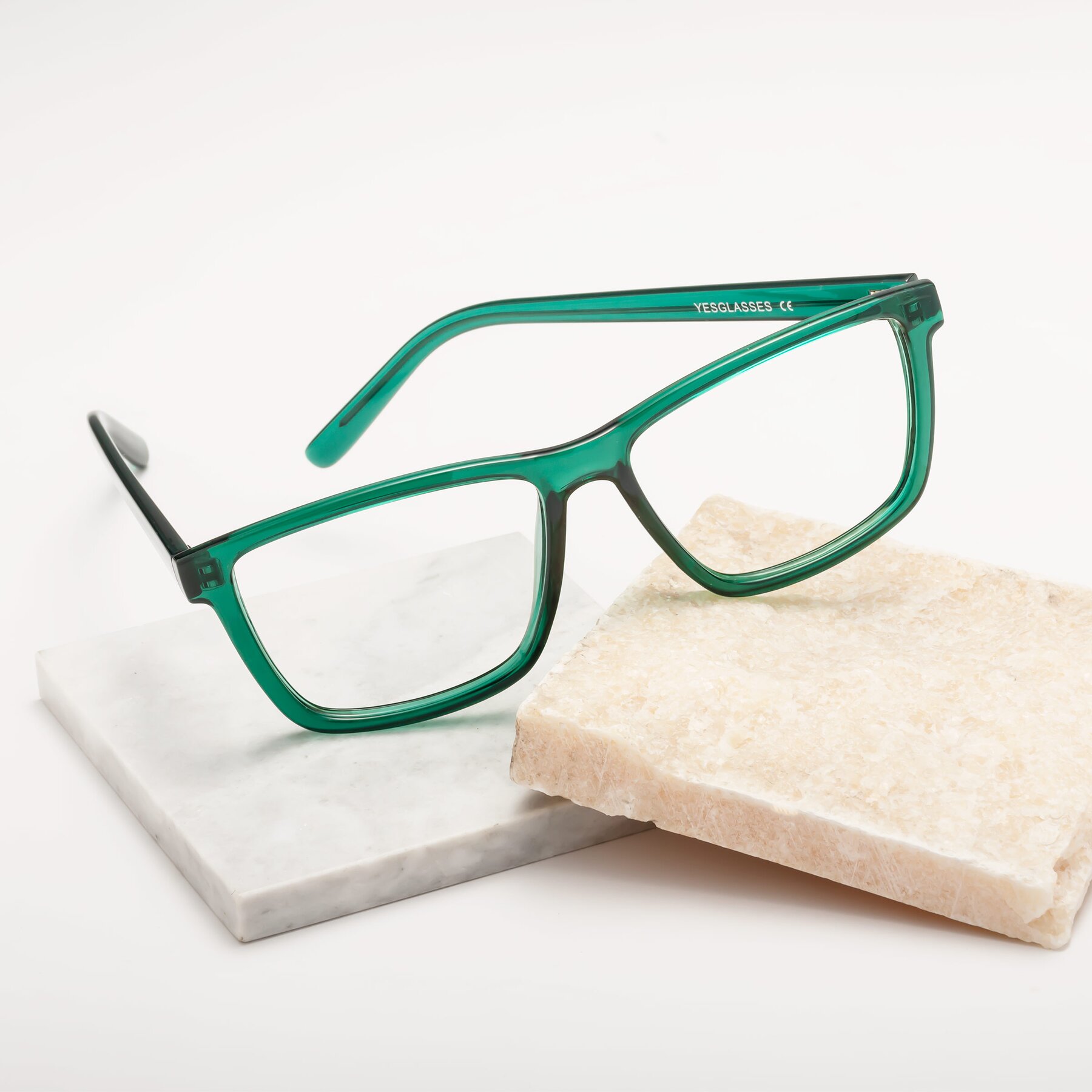 Lifestyle photography #2 of Sheldon in Green with Clear Reading Eyeglass Lenses