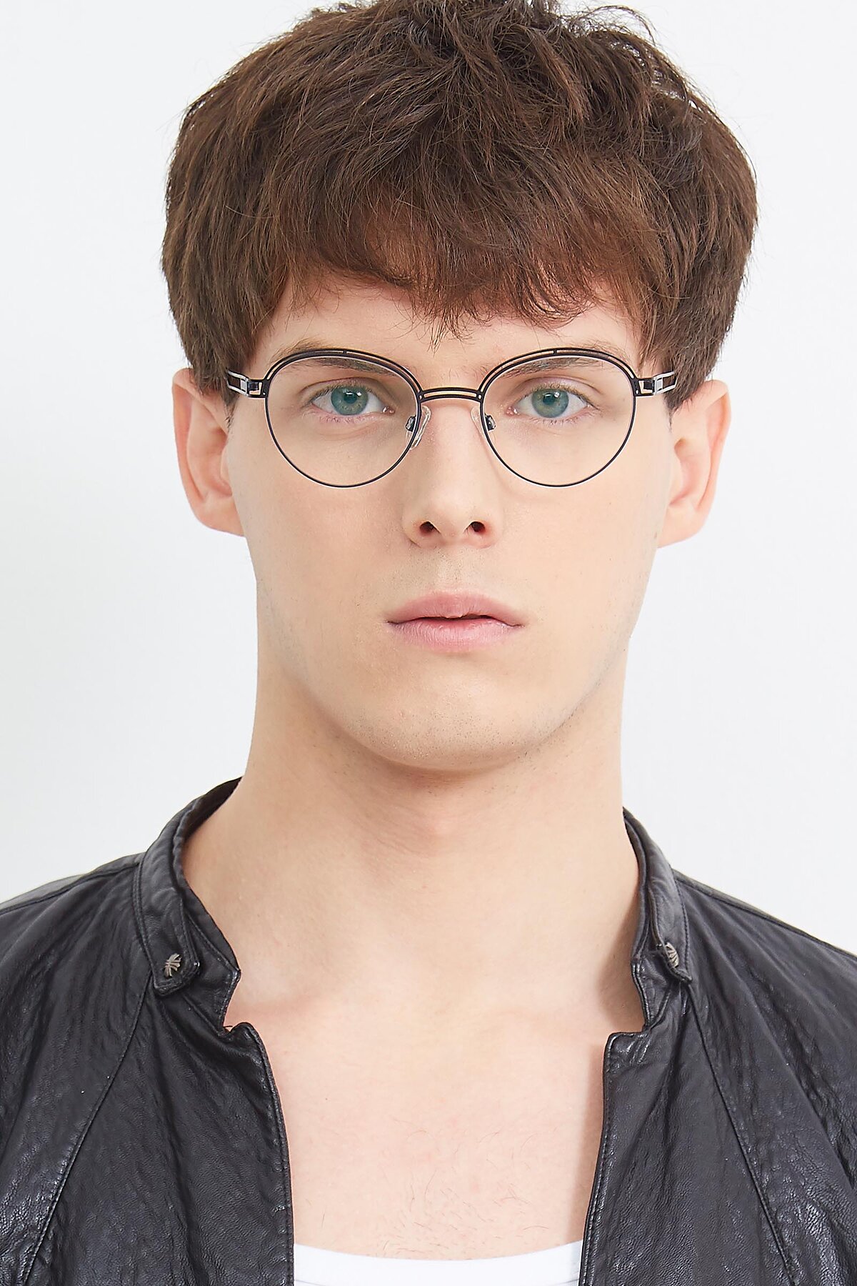Men's lifestyle photography (portrait-1) of Marvel in Black-Blue with Clear Eyeglass Lenses