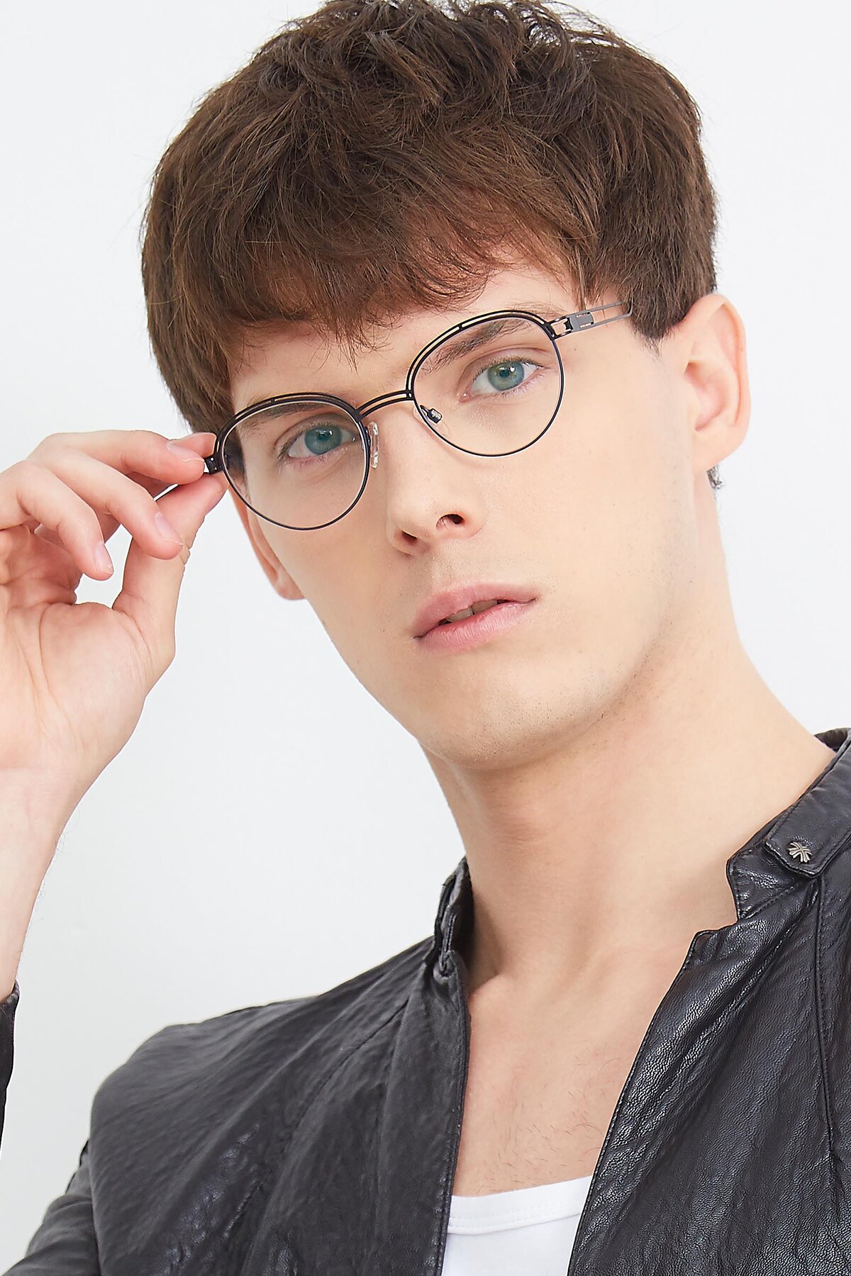 Men's lifestyle photography (portrait-2) of Marvel in Black-Blue with Clear Reading Eyeglass Lenses