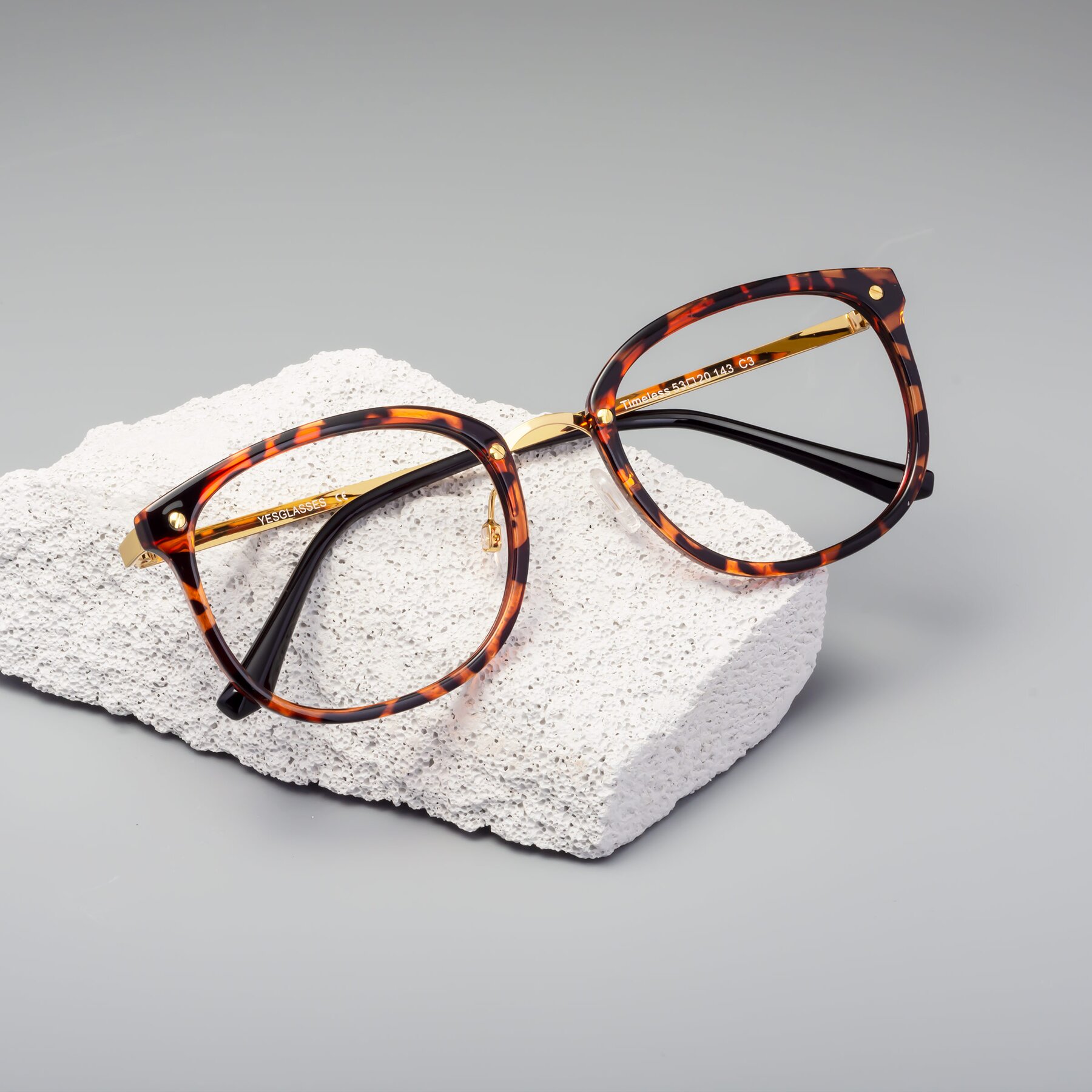 Women's lifestyle photography #2 of Timeless in Tortoise-Golden with Clear Eyeglass Lenses