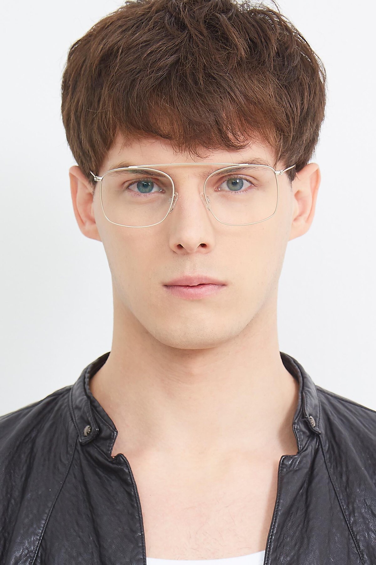 Men's lifestyle photography (portrait-1) of The Librarian in Copper with Clear Reading Eyeglass Lenses