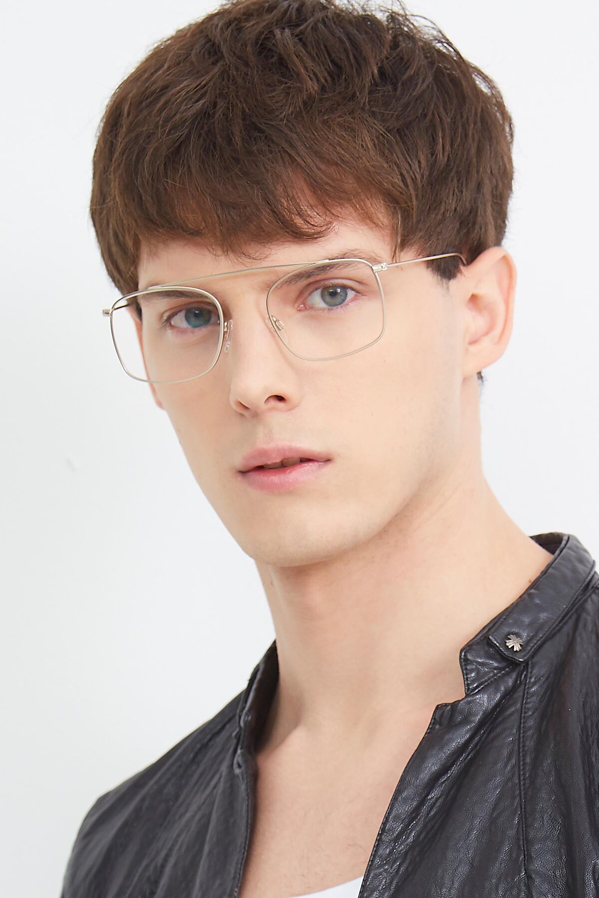 Men's lifestyle photography (portrait-2) of The Librarian in Copper with Clear Eyeglass Lenses