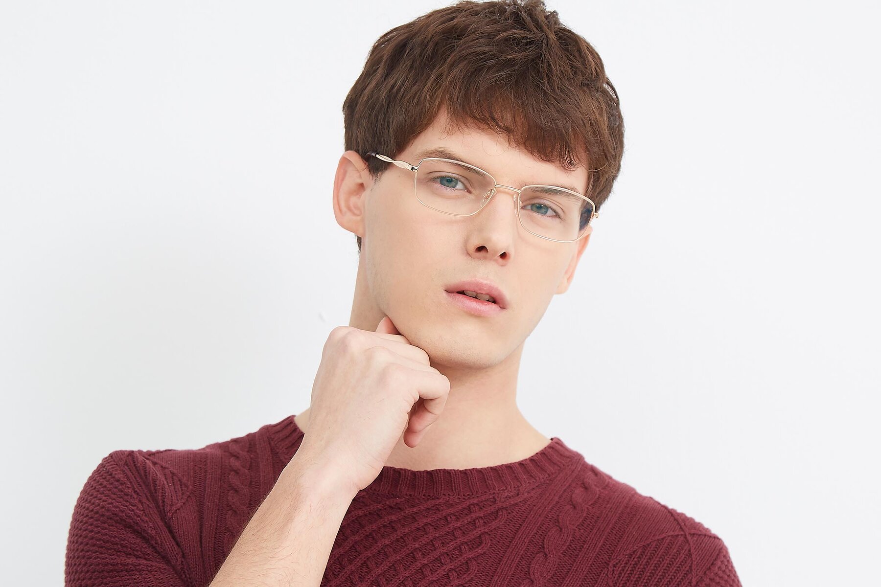 Men's lifestyle photography (landscape-1) of Brilliance in Gold with Clear Eyeglass Lenses