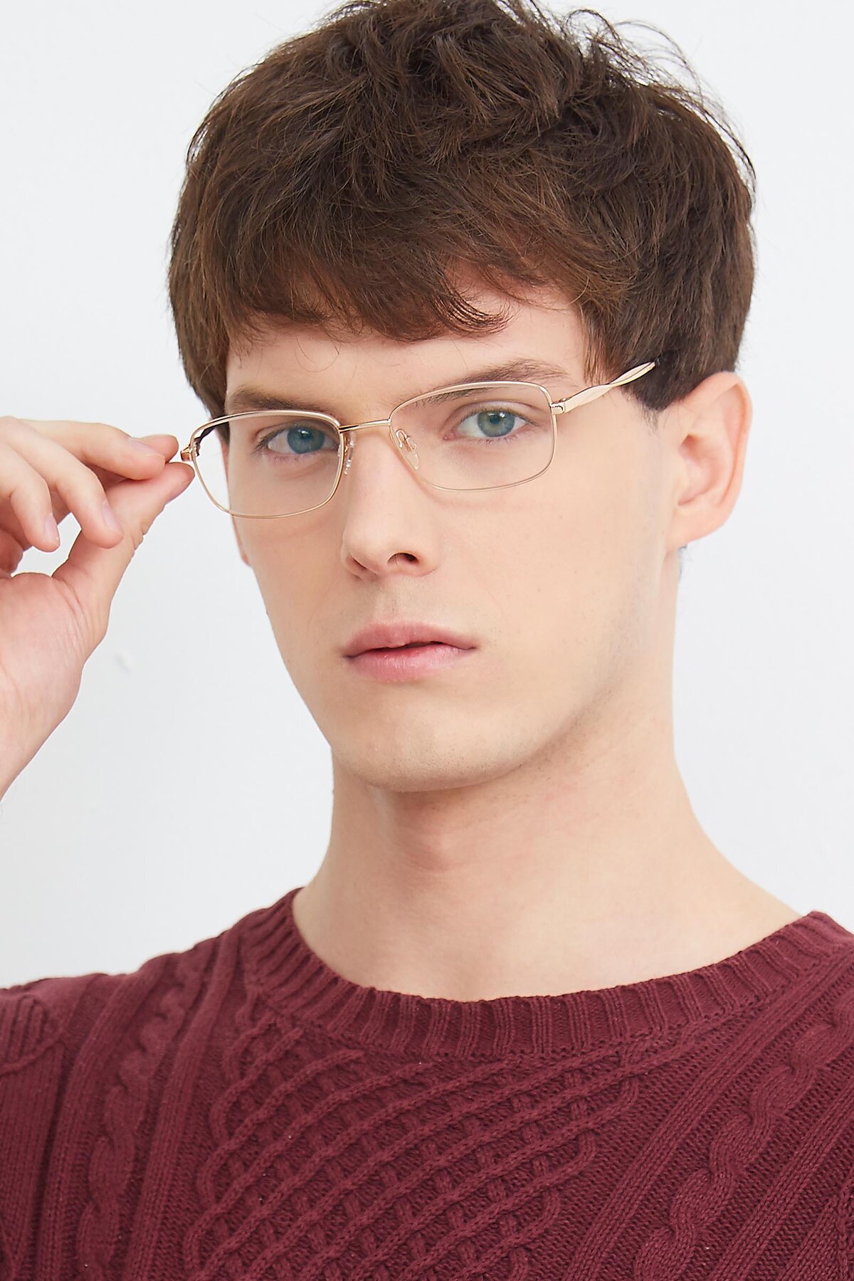 Men's lifestyle photography (portrait-1) of Brilliance in Gold with Clear Eyeglass Lenses