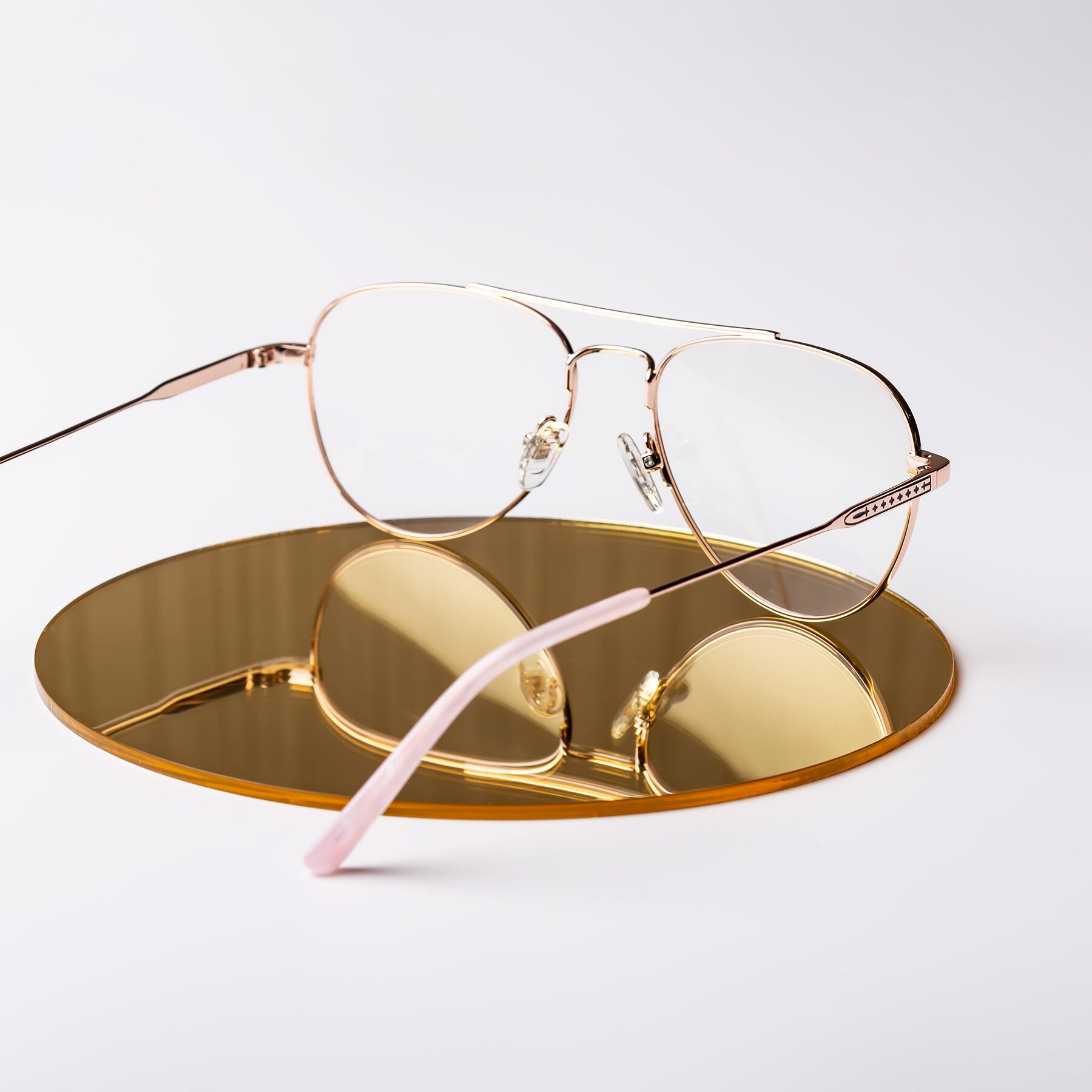 Lifestyle photography #2 of Richard in Rose Gold with Clear Reading Eyeglass Lenses