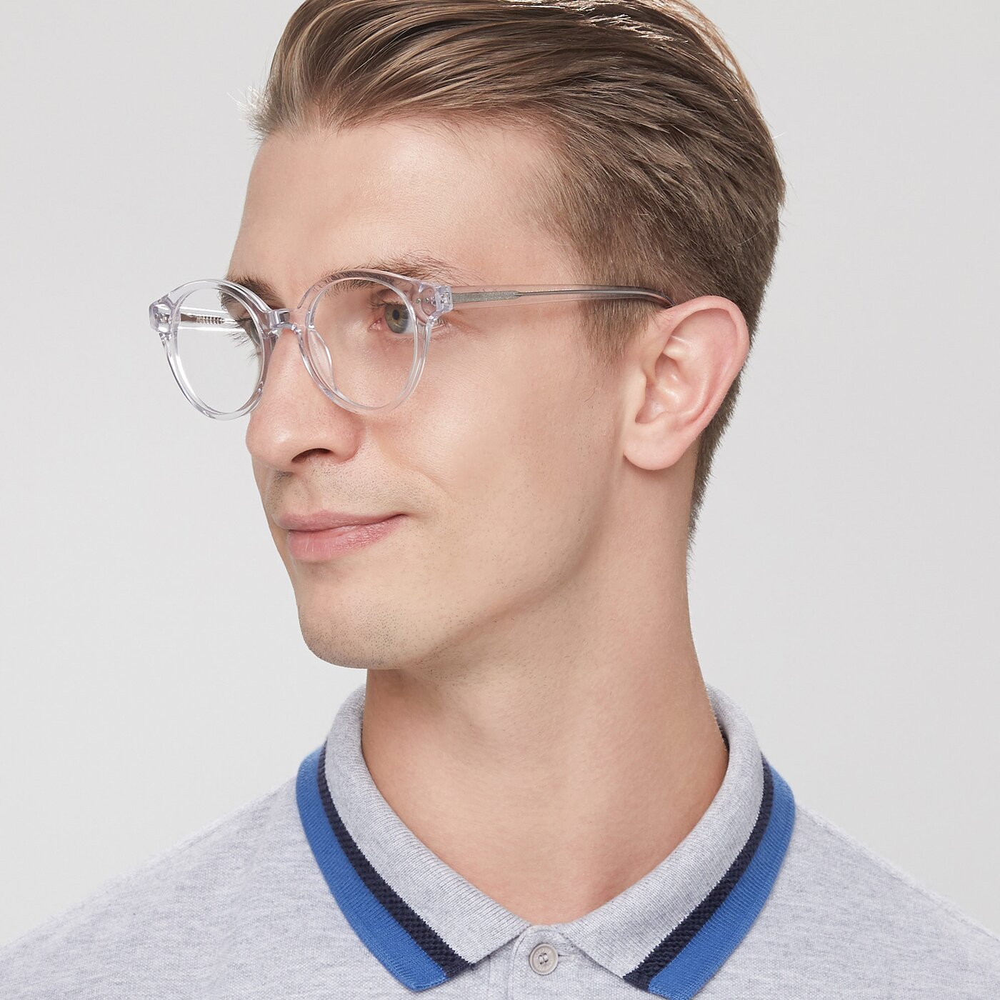 Clear Narrow Thick Round Eyeglasses - Bellion