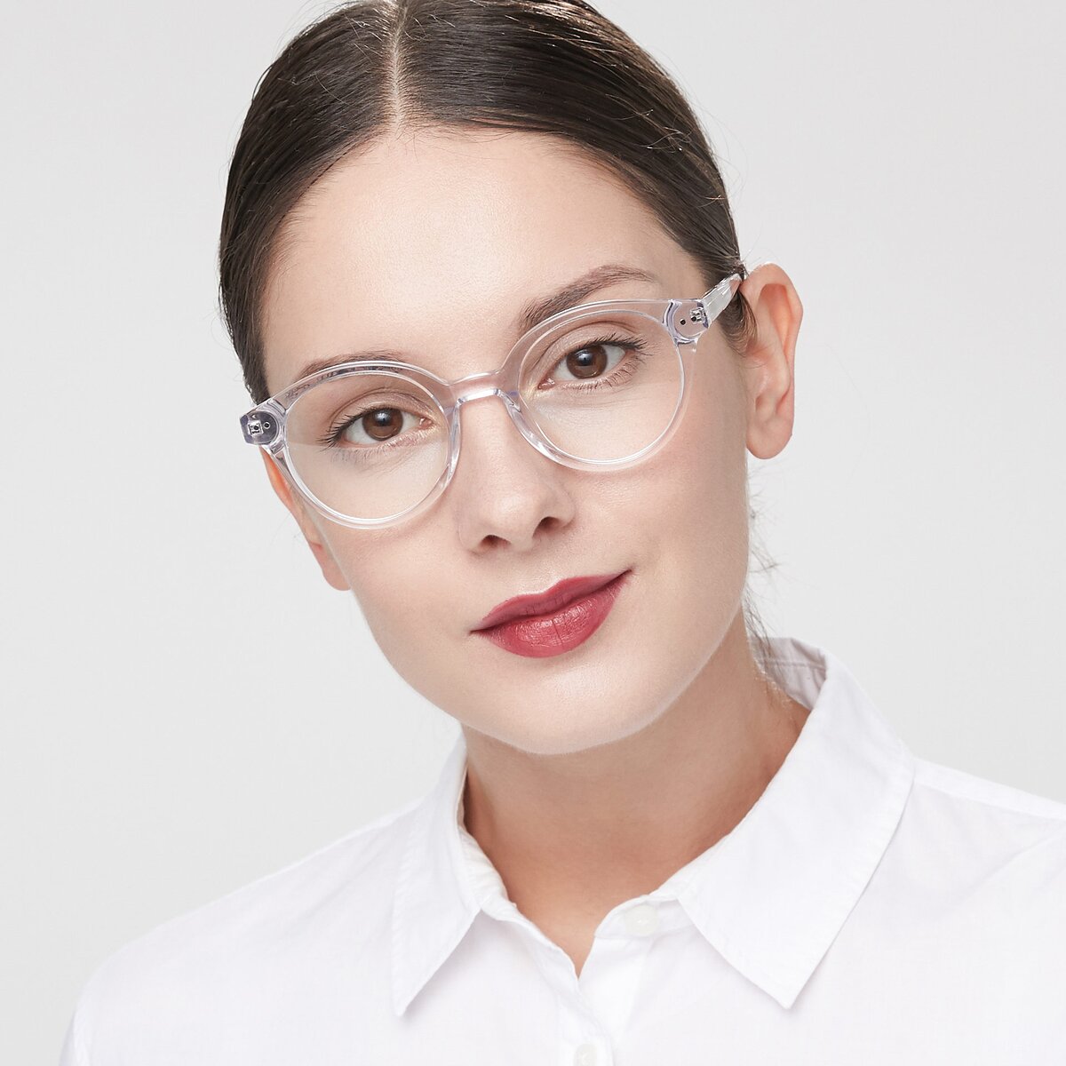 Clear Narrow Thick Round Eyeglasses - Bellion