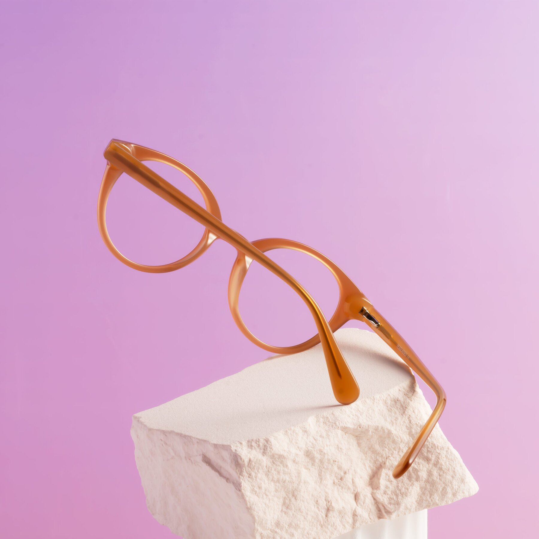 Lifestyle photography #2 of Bellion in Caramel with Clear Eyeglass Lenses