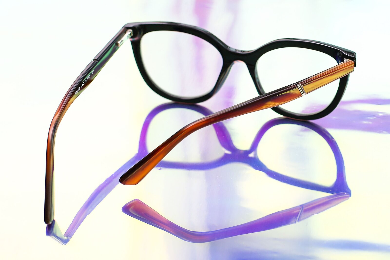 Black Thick Acetate Cat-Eye Eyeglasses - 17287