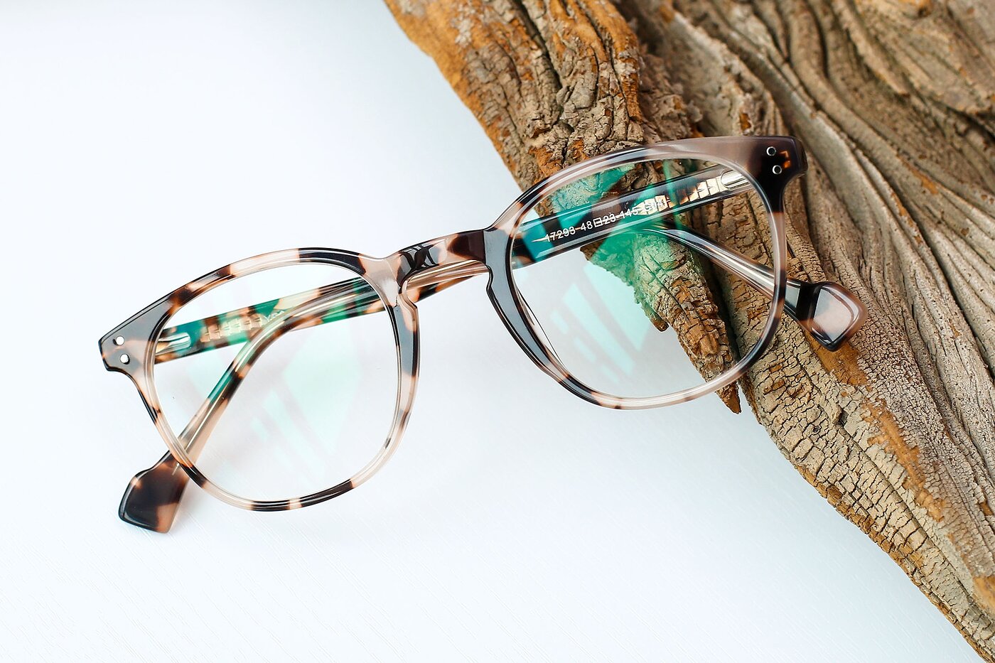 Tortoise Hipster Keyhole Bridge Acetate Eyeglasses - 17293