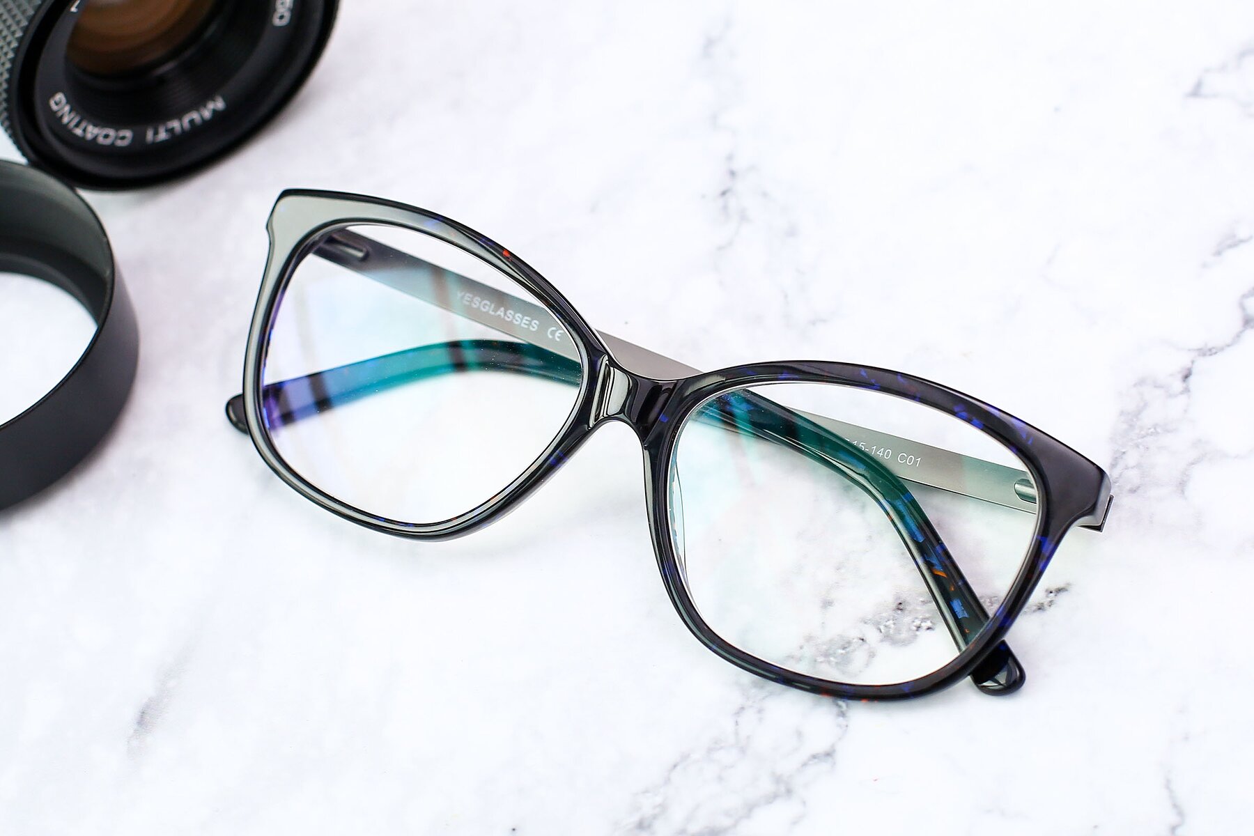 Lifestyle photography #1 of 17322 in Floral Black with Clear Blue Light Blocking Lenses