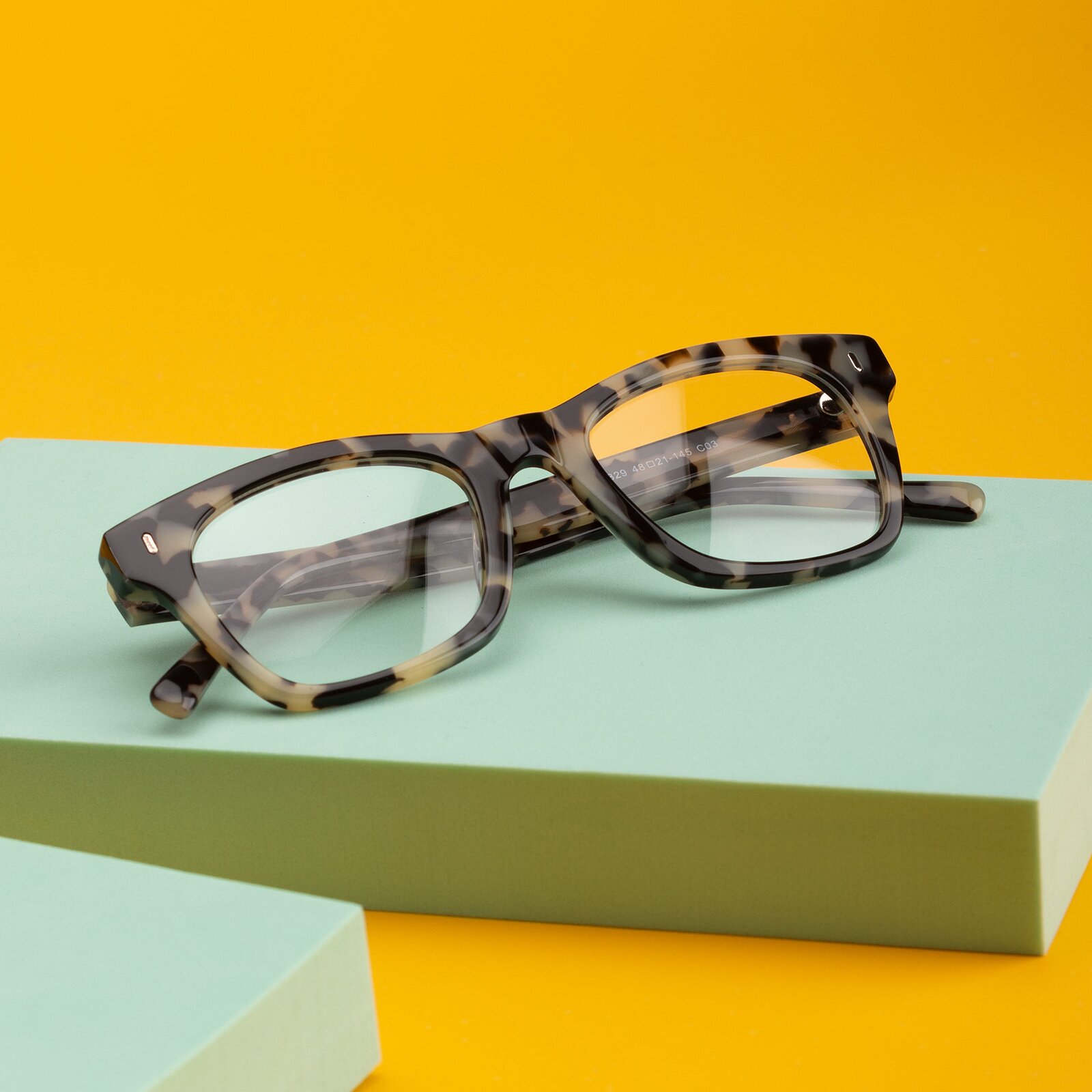 Havana Geek-Chic Thick Square Eyeglasses - Ben