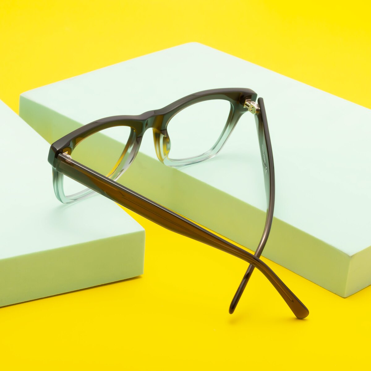 Brown / Light Blue GeekChic Thick Square Blue Light Glasses Ben