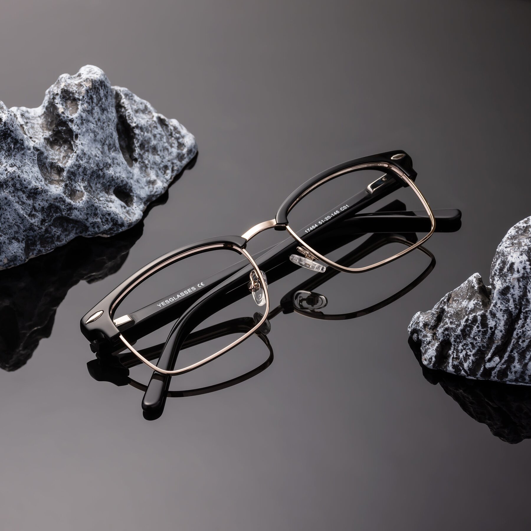 Men's lifestyle photography #2 of 17464 in Black-Gold with Clear Blue Light Blocking Lenses