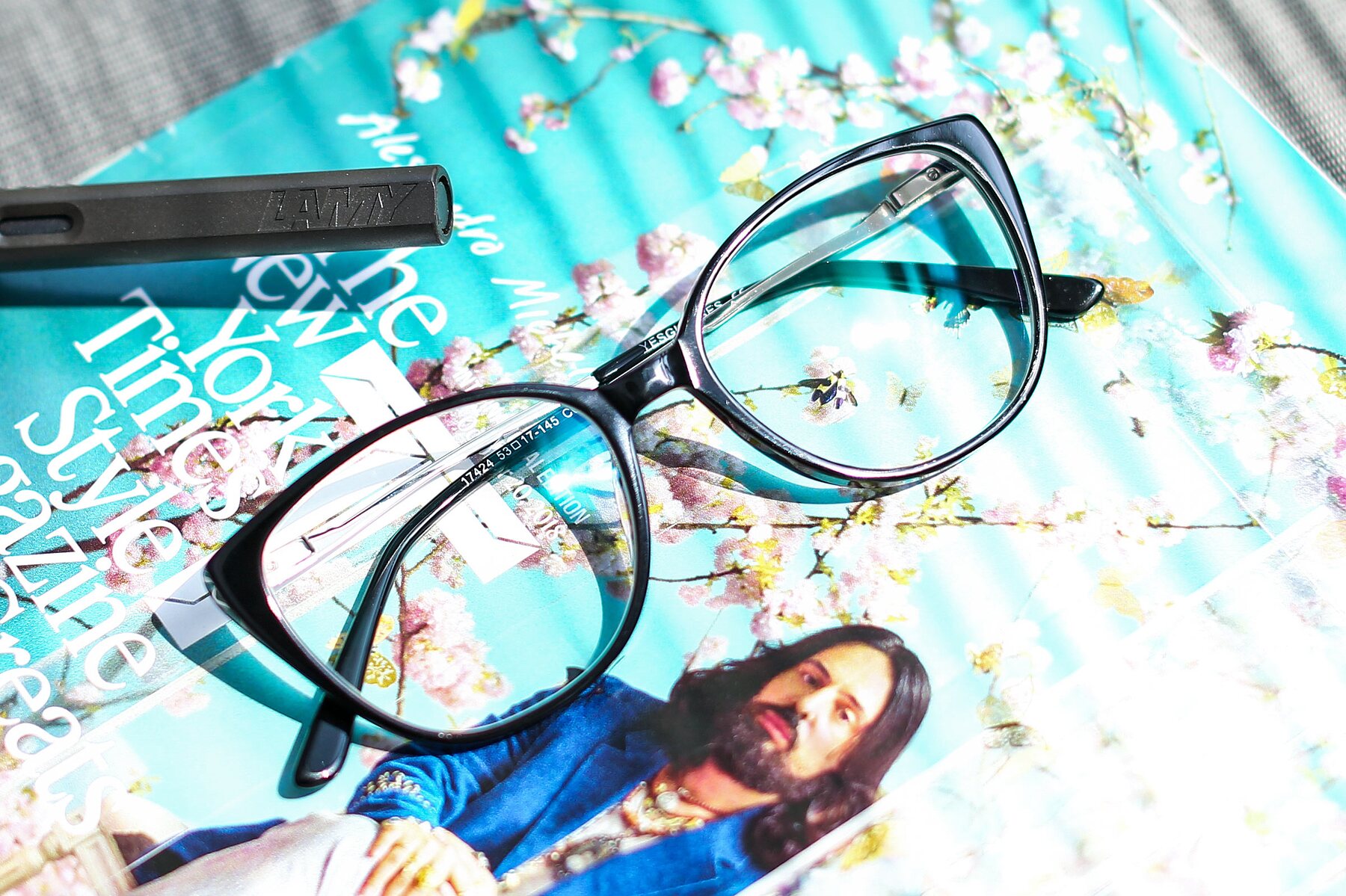 Women's lifestyle photography #1 of 17424 in Black with Clear Blue Light Blocking Lenses