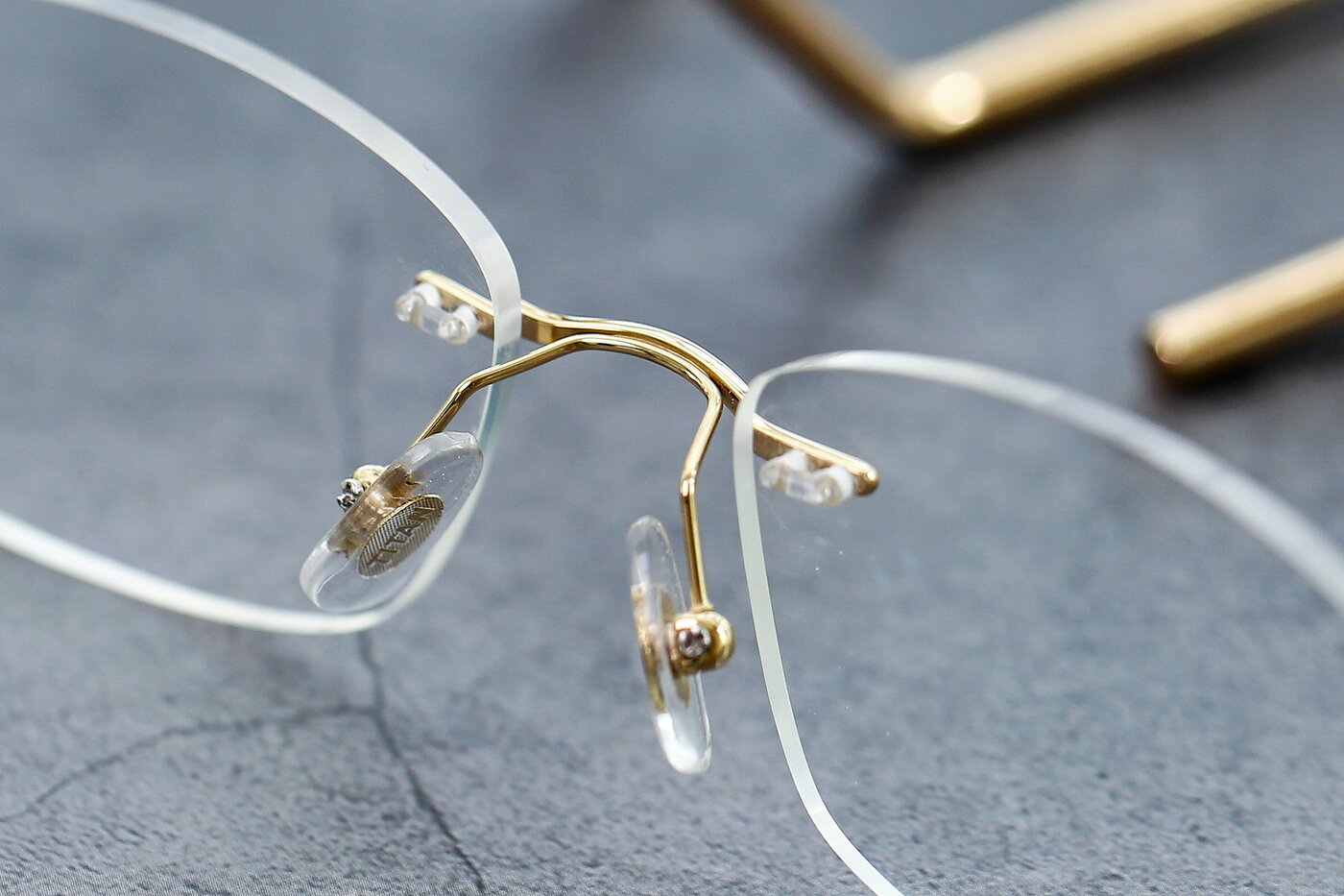 Gold Classic Rectangle Rimless Eyeglasses - Smart