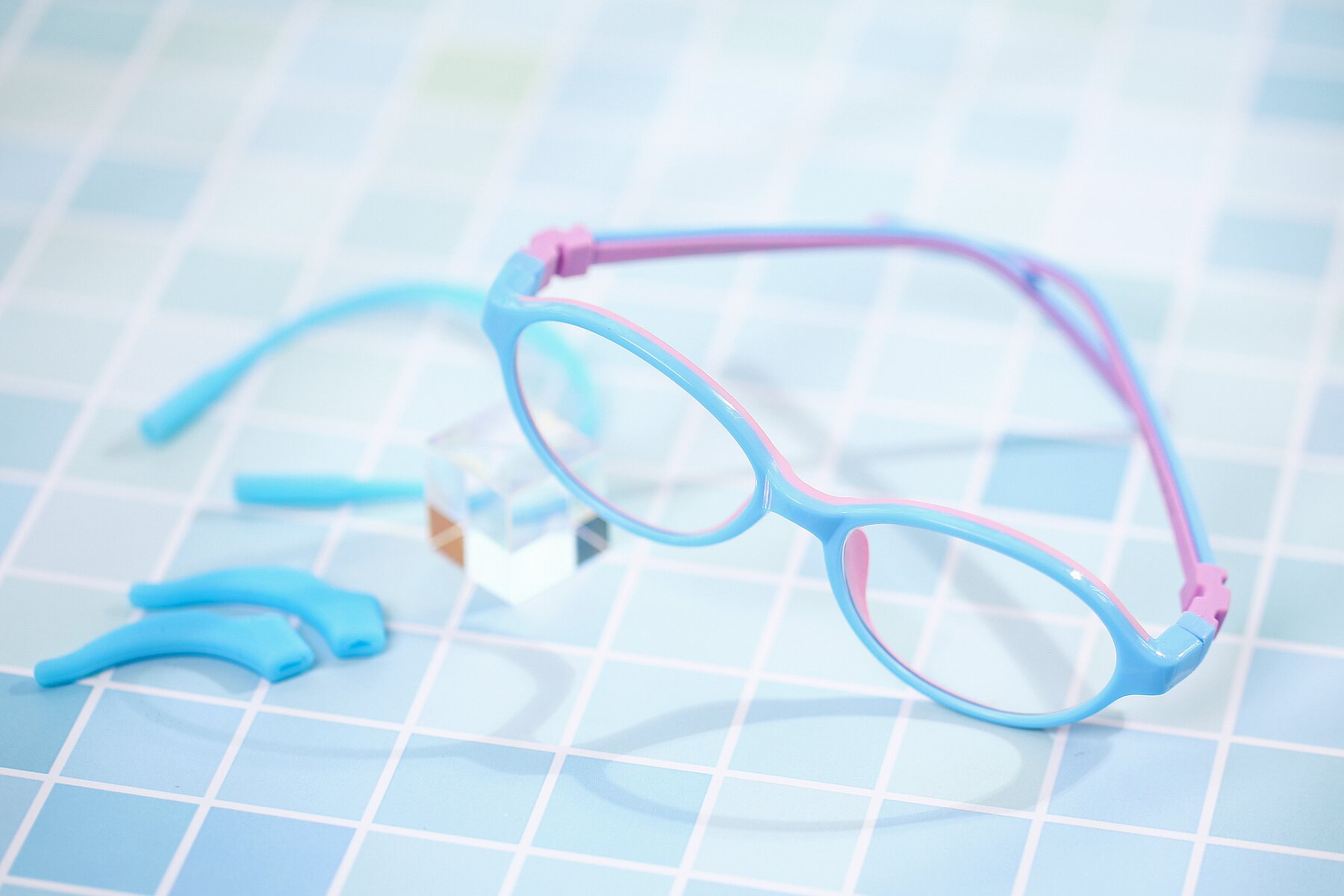 Women's lifestyle photography #1 of 1120 in Sky Blue-Pink with Clear Eyeglass Lenses