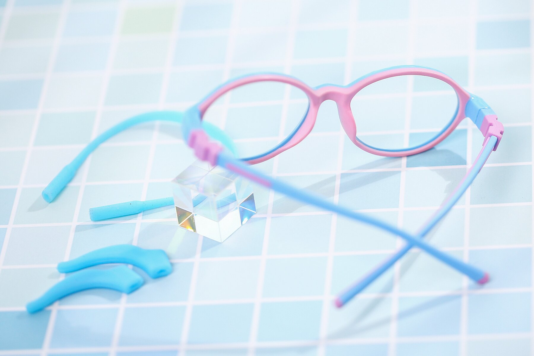 Women's lifestyle photography #2 of 1120 in Sky Blue-Pink with Clear Eyeglass Lenses