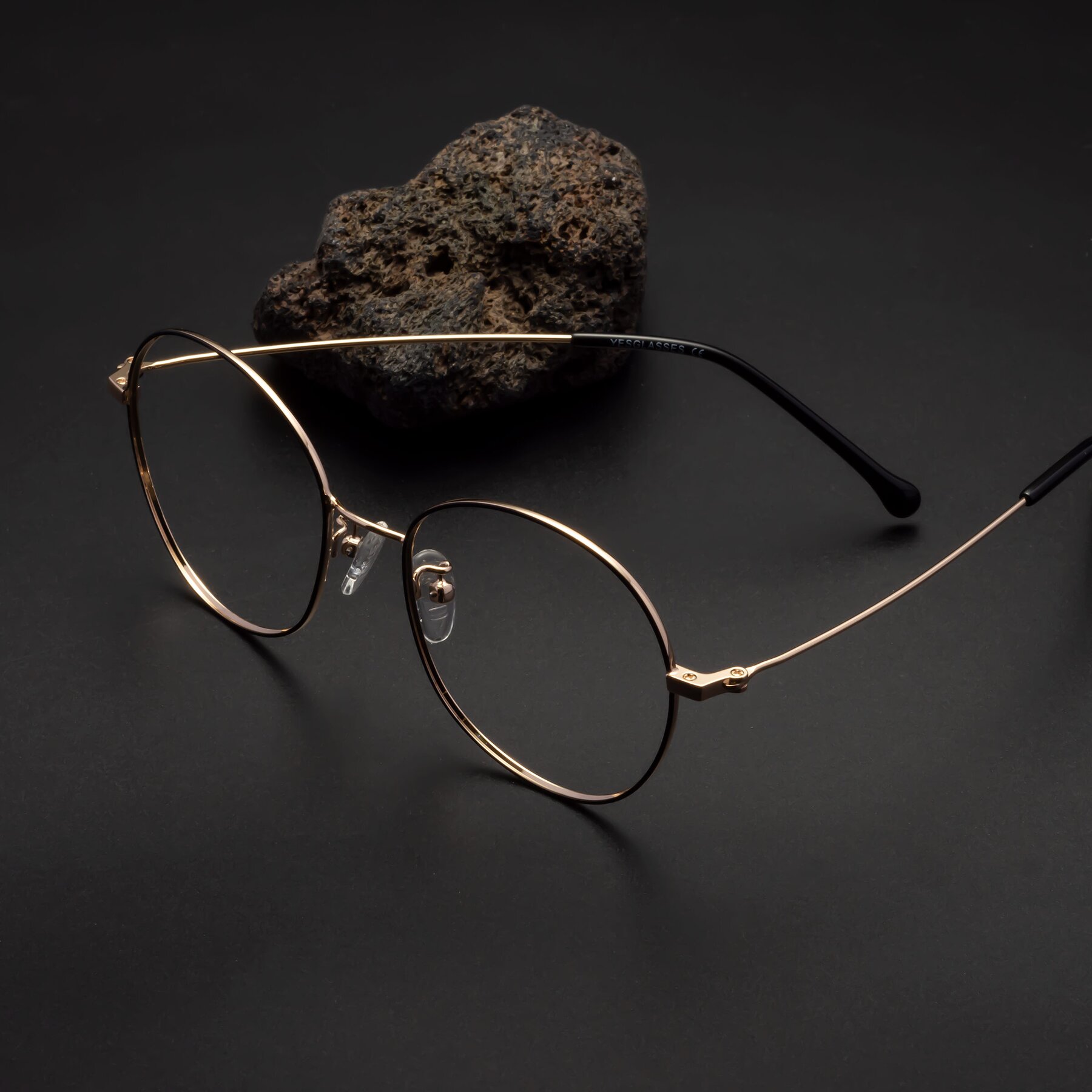 Lifestyle photography #2 of Dallas in Black-Gold with Clear Eyeglass Lenses