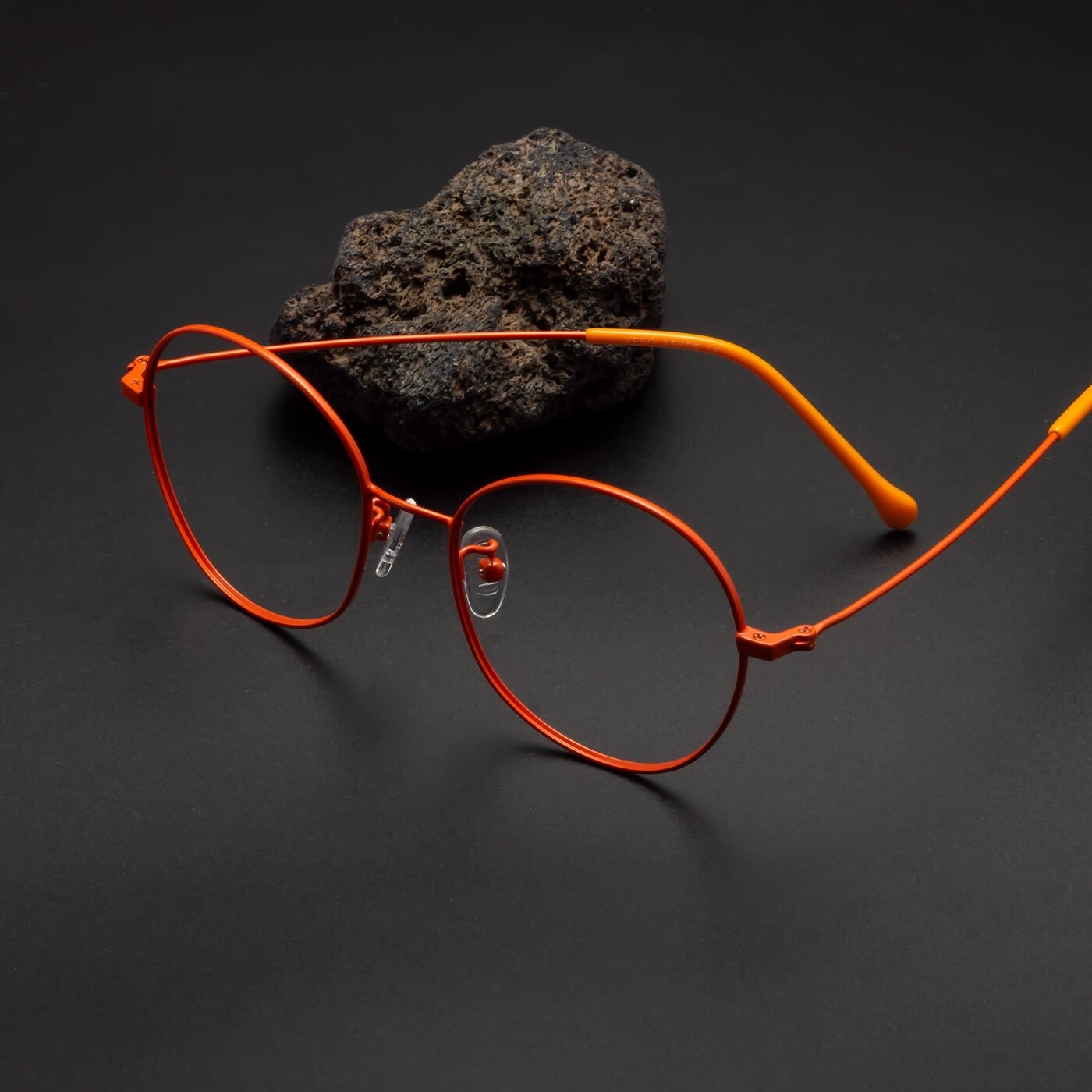 Orange Grandpa Oversized Round Eyeglasses Dallas